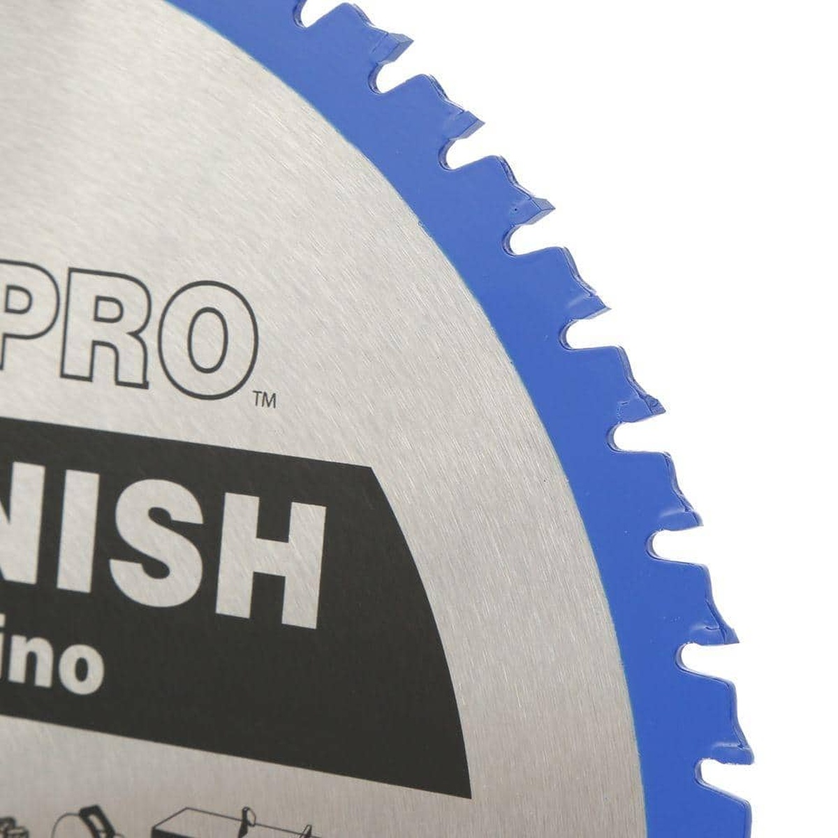close-up of the Avanti Pro 10 in. x 60-Tooth Fine Finish Circular Saw Blade Value Pack (2-Pack) carbide tooth edge for precise woodworking cuts in shop or jobsite use