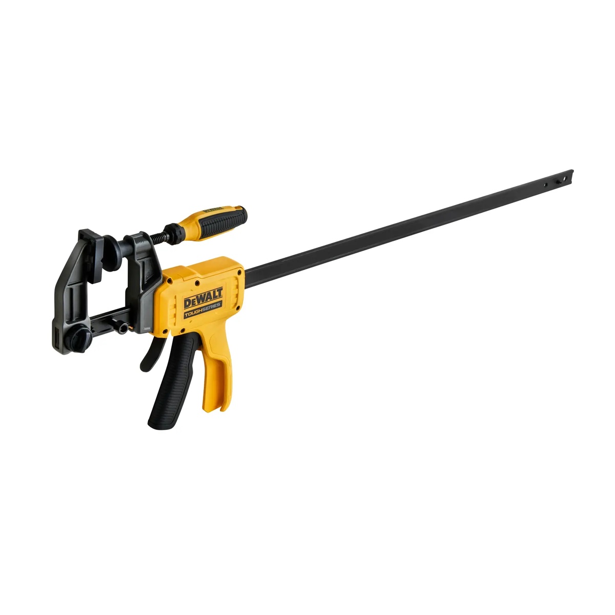 DEWALT DWHT83601 24 in. Hybrid Clamp shown as a long bar clamp for bench assembly and workholding tasks