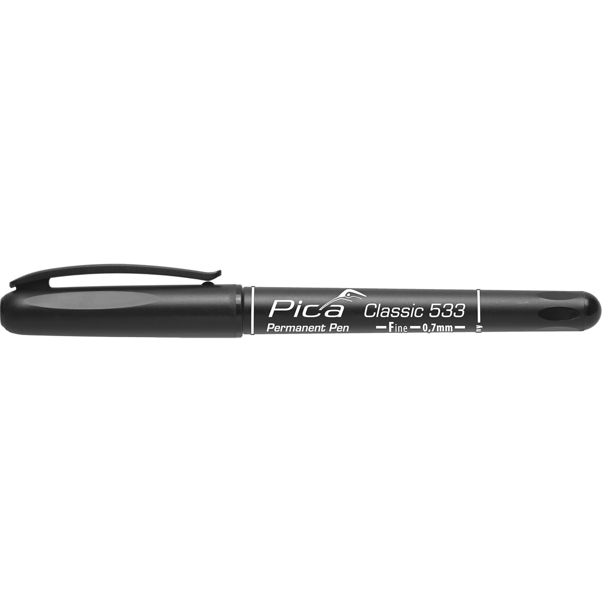 Pica Dry 533/46/SB Classic 533 Fine Round Tip Permanent Marker with cap clip for pocket carry on the jobsite