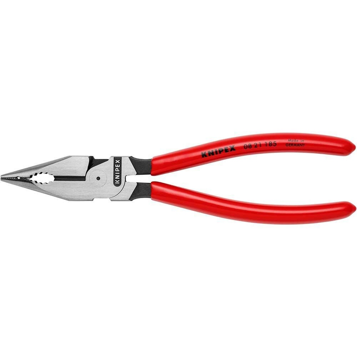 Knipex 08 21 185 SBA 7 1/4 in. Needle-Nose Combination Pliers full product view for gripping and wire cutting tasks