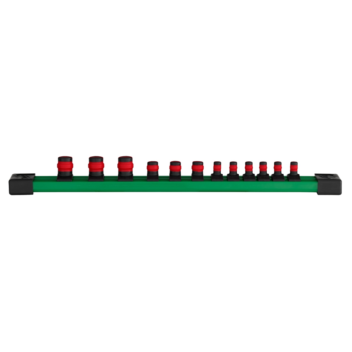 Milwaukee 48-22-9570 12pc External Torx Socket Set organized on included storage rail for shop drawer and service cart use