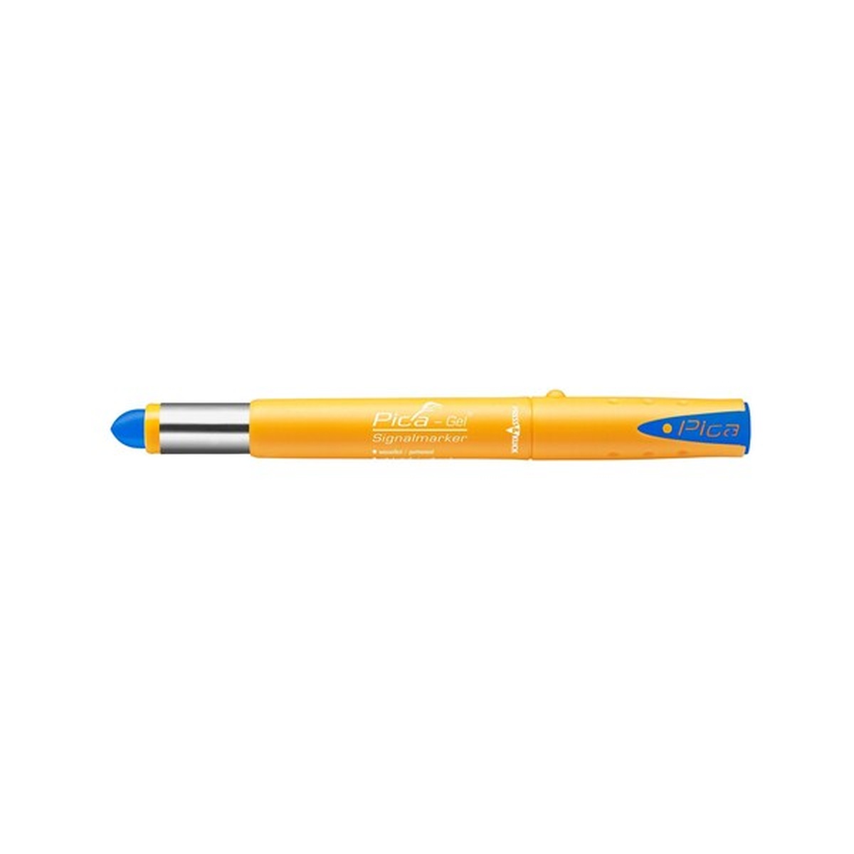 Pica Dry 8081 Pica Gel Signalmarker Blue close-up of marker body and tip for industrial marking tasks
