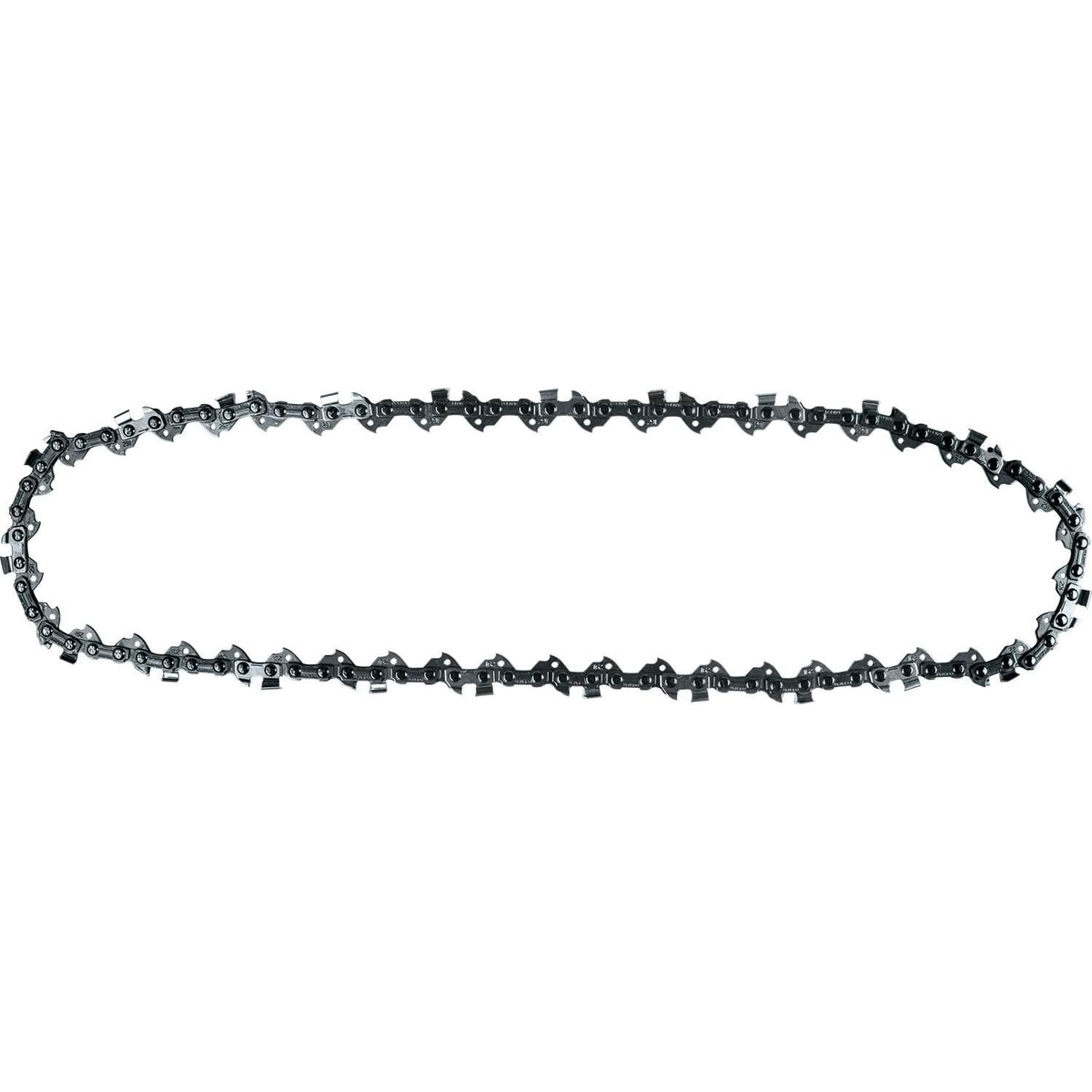 Makita E-02440 12 inch saw chain laid out full length as a replacement chainsaw chain for pruning and wood cutting tasks