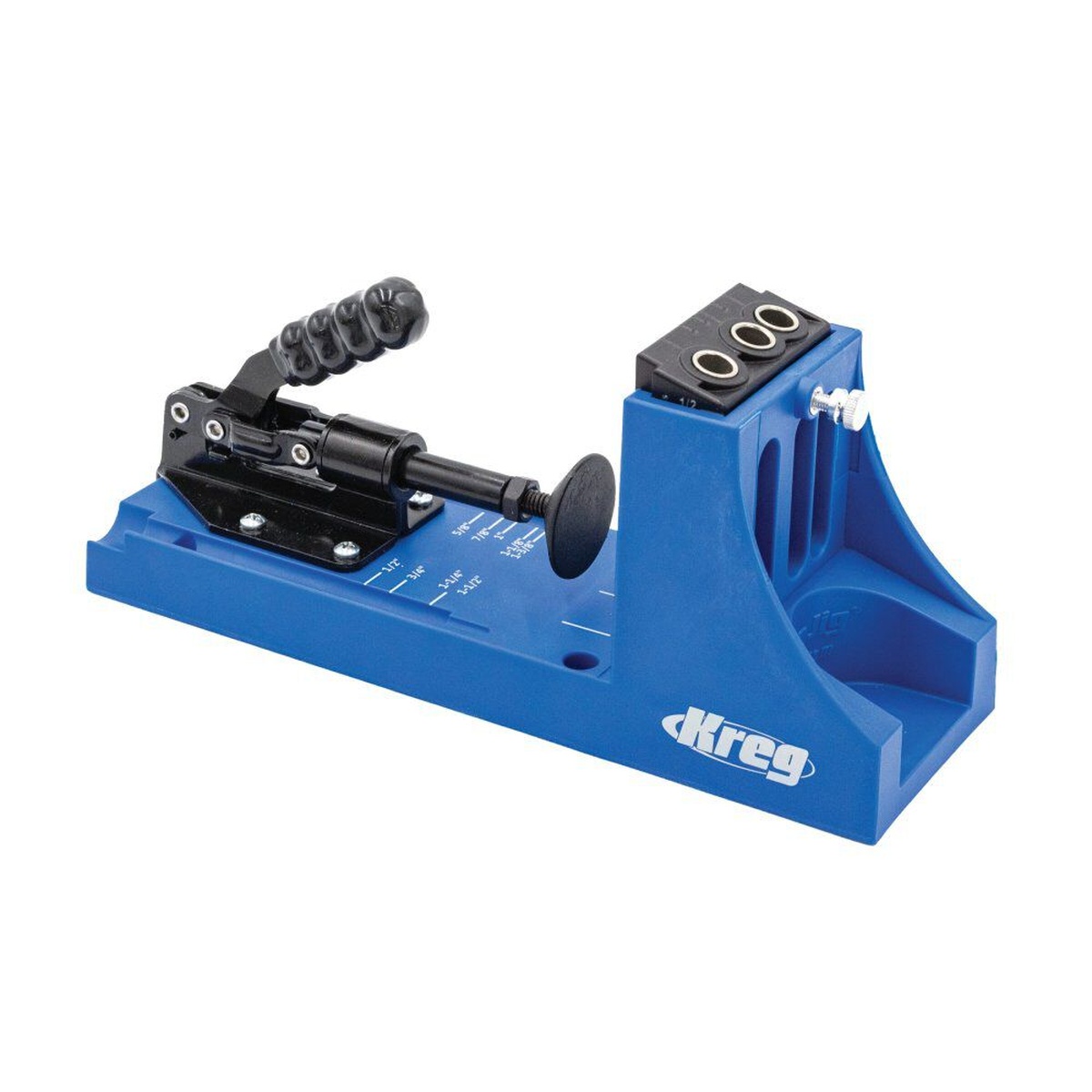 Kreg K4B Pocket-Hole Jig K4 with three-hole drill guide and toggle clamp for bench woodworking setup