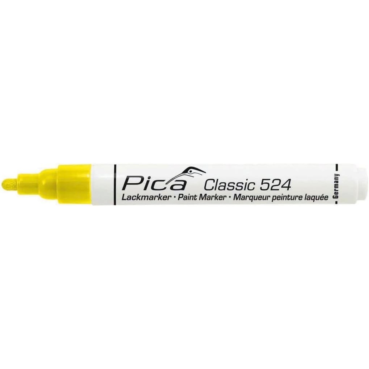 Pica 524/44 Yellow Paint Marker with exposed yellow tip for shop and jobsite marking tasks