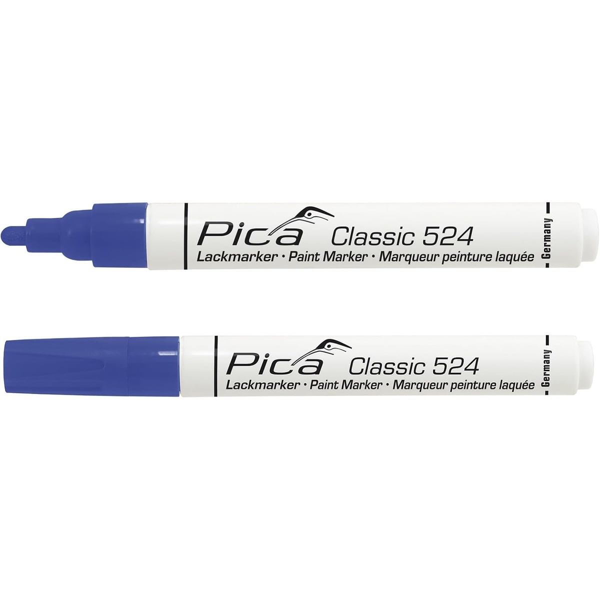 Pica 524/41 Blue Paint Marker product body and cap shown for shop marking, labeling, and material identification
