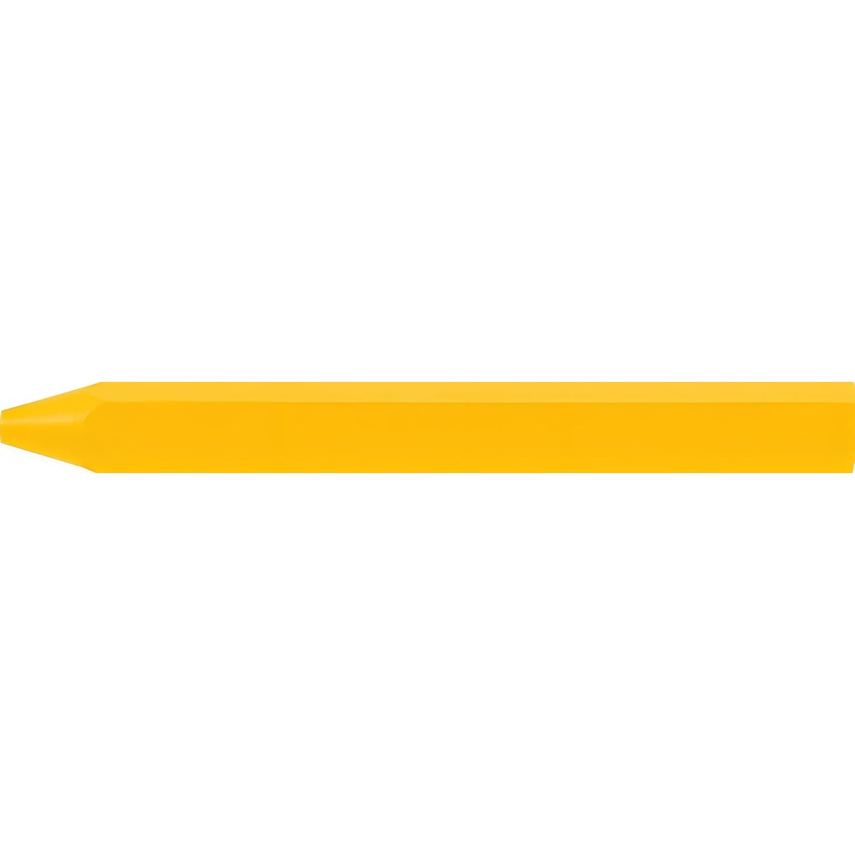 Pica 591/44 Yellow Marking Crayon close-up showing thick hexagonal crayon body for controlled marking in construction and shop use