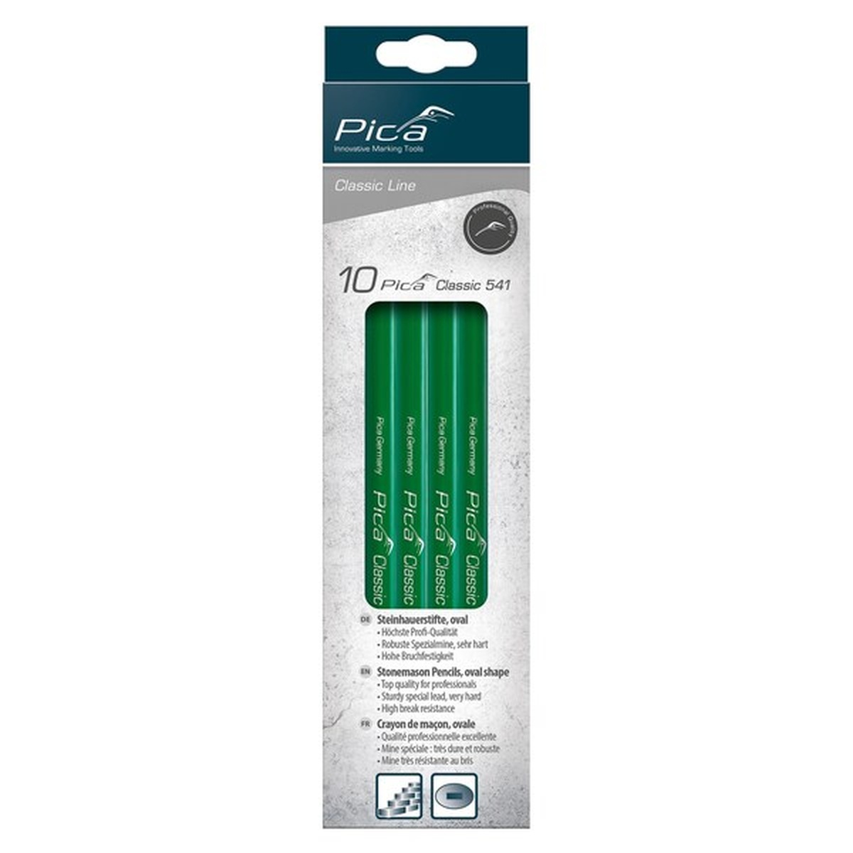 Pica 541/24 Green Stonemason Pencil packaging for contractor restock and jobsite marking supply
