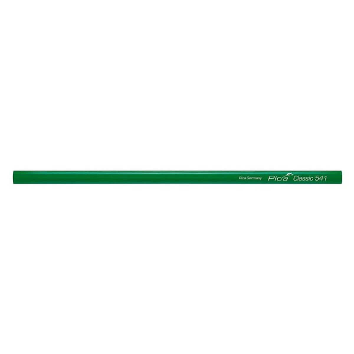 Pica 541/24 Green Stonemason Pencil full-length view showing the oval body used for masonry and construction marking tasks