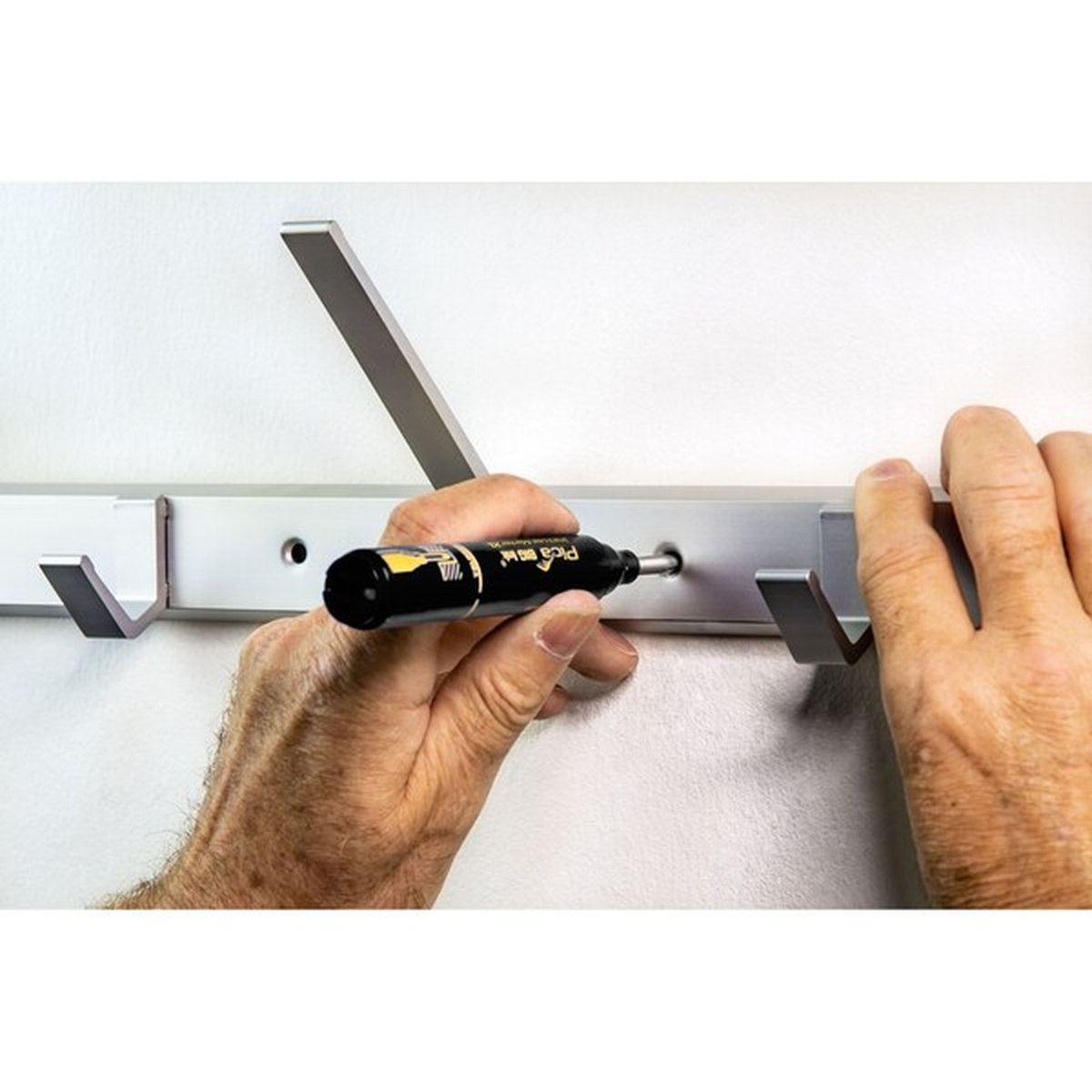 Pica 170/46/SB Black Ink Marker For Deep Hole marking through a mounting hole on installed metal hardware during layout work