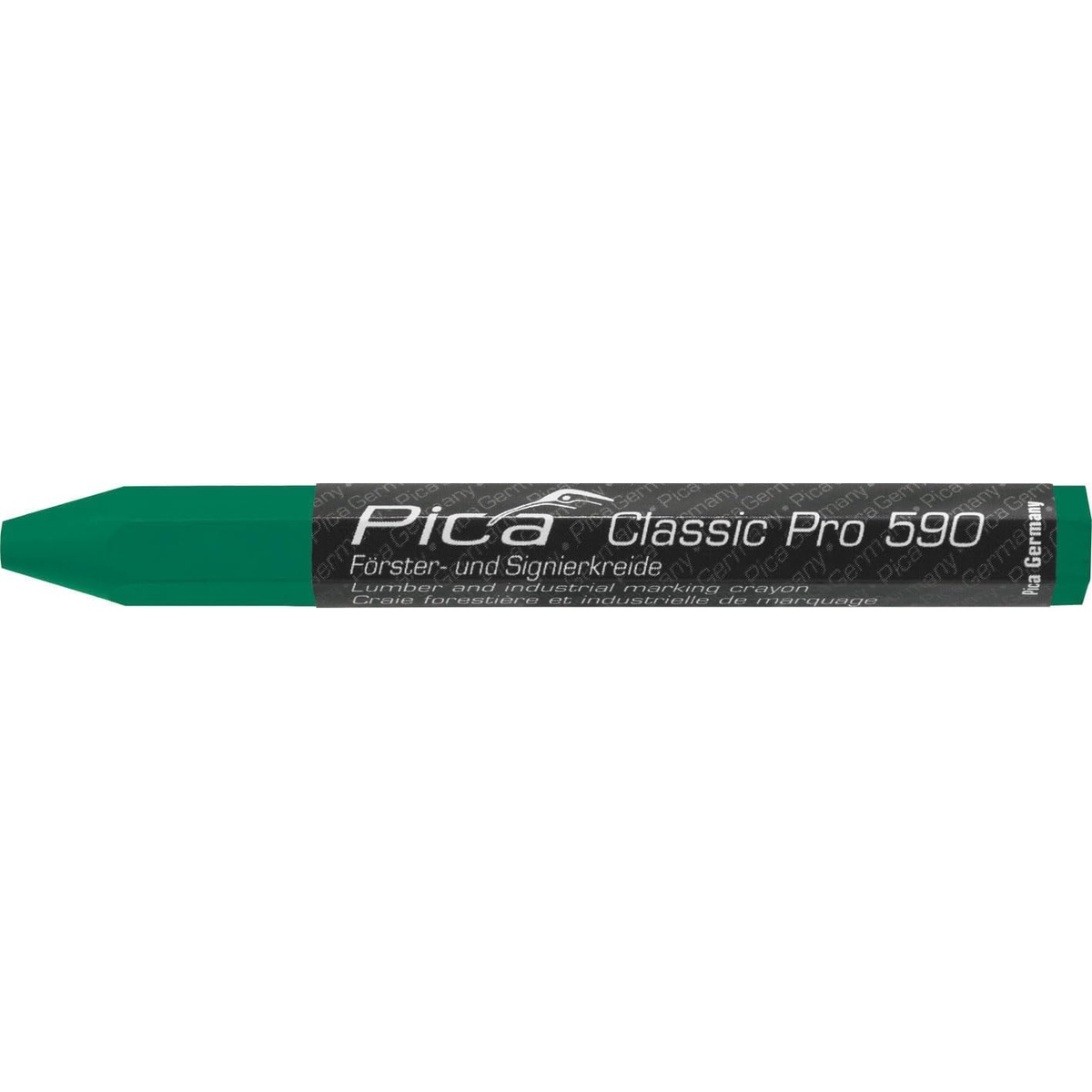 Pica 590/36 Green Marker industrial marking crayon close-up showing green body for lumber marking and shop use