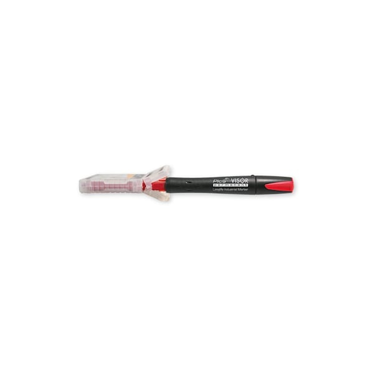 Pica Visor refillable multi-use marker loaded with a blue refill for durable marking during construction and layout work