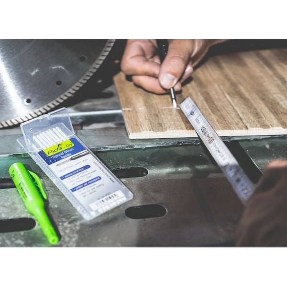 PICA 4043 Dry White Refill Leads, 10-Pack with Pica Dry marker used for measuring and marking wood during shop or jobsite layout