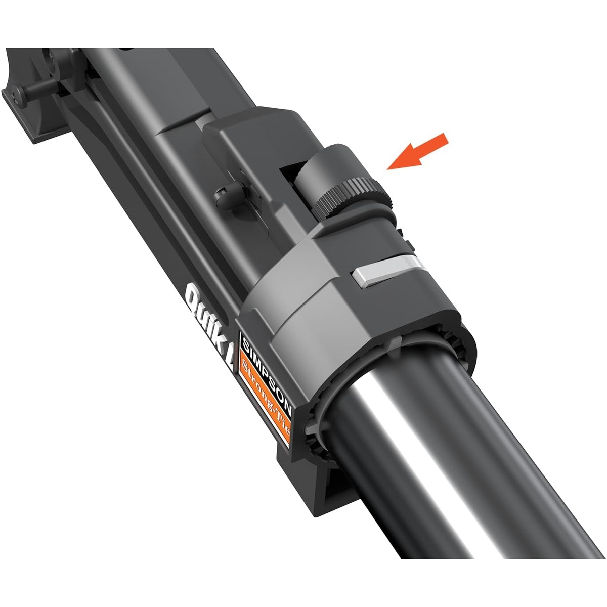 Simpson Strong-Tie QDPRO300SG2 Quik Drive PRO300SG2 Decking Attachment depth adjustment area shown in close-up for setup before deck fastening
