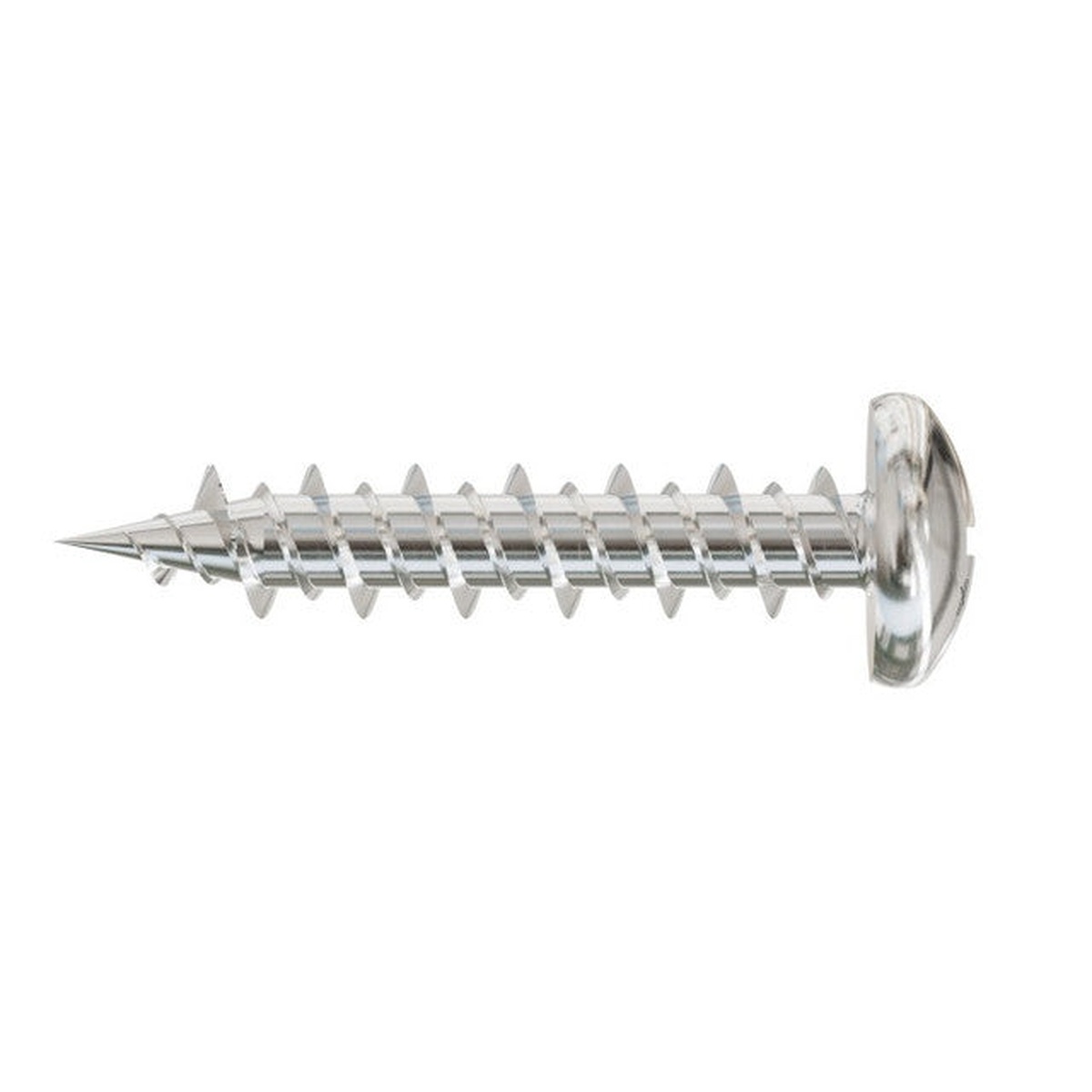 Simpson Strong-Tie Marine Screw, Pan Head, #10 x 3/4 in. #2 Phillips Drive, Type 316 shown in close-up product view highlighting the sharp point, fully threaded body, and pan head for marine fastening applications