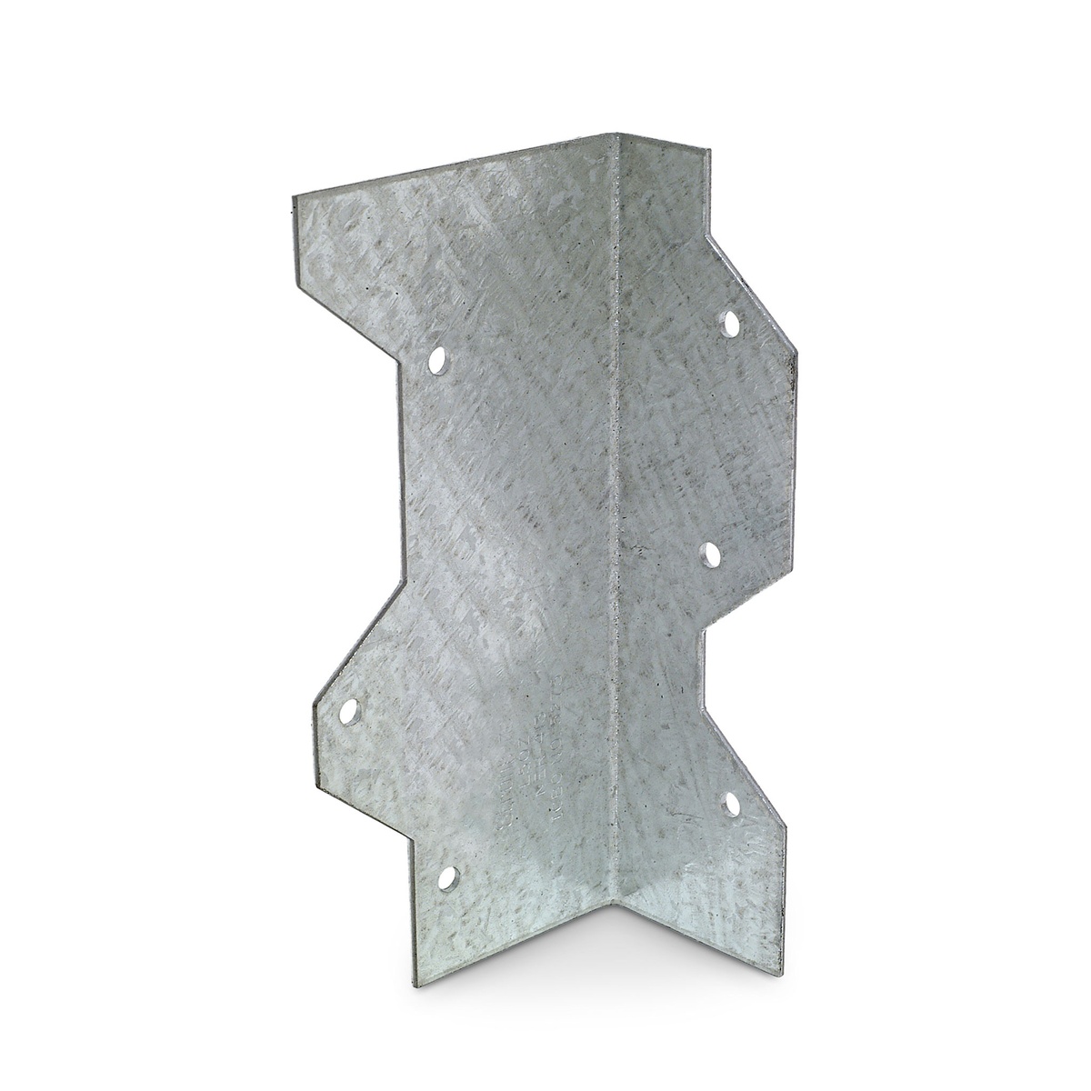 Simpson Strong-Tie L50Z Reinforcing L Angle product photo showing the staggered hole pattern and ZMAX galvanized steel body for framing reinforcement