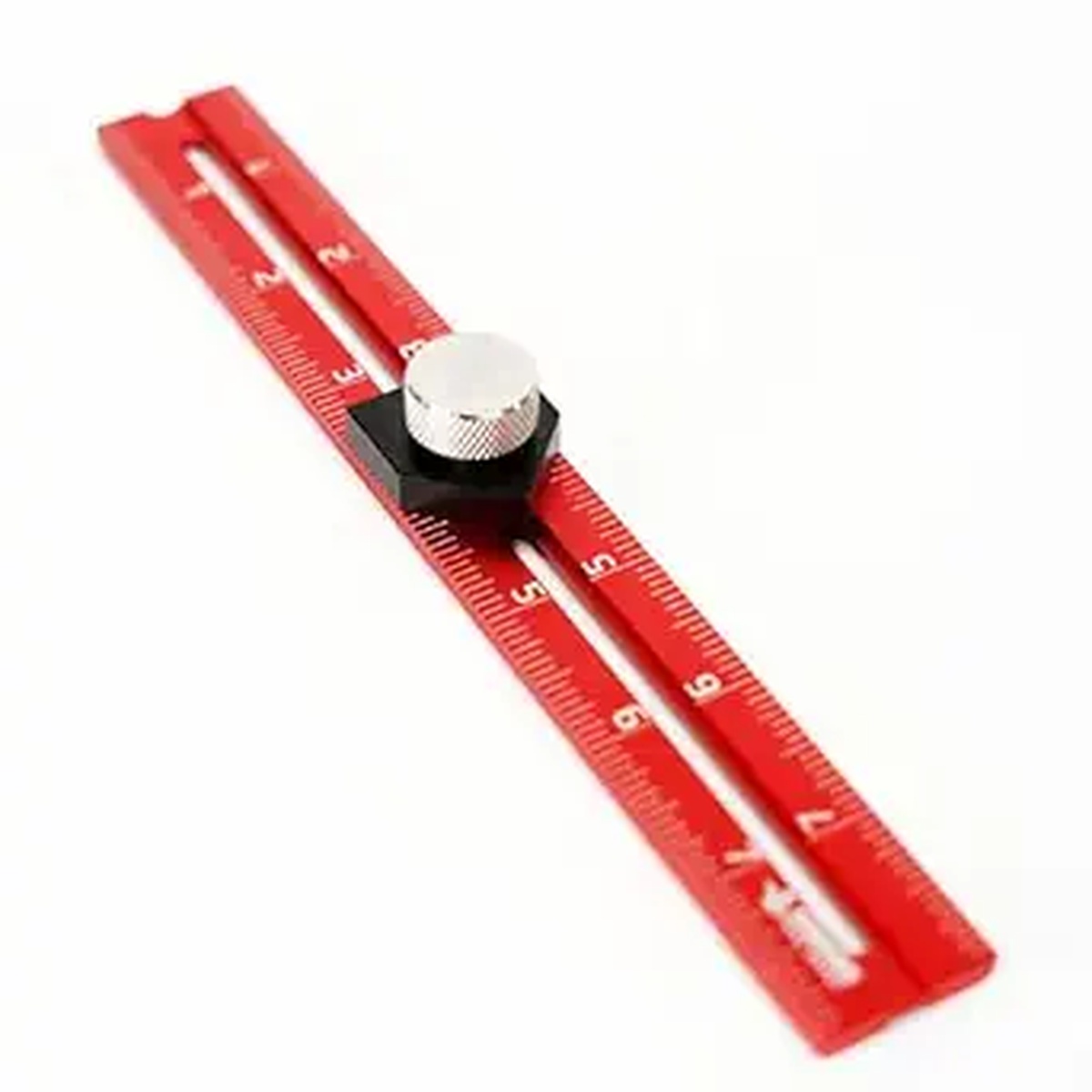 Swan Red Tail Offset Ruler OR800 offset layout ruler with sliding guide for woodworking, cabinetry, trim work, and bench layout tasks