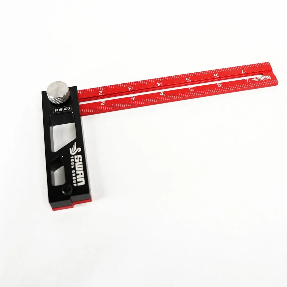 Swan Merlin Flat Double Square FDS800 8 inch carpentry square with laser etched ruler markings for workshop layout and measuring