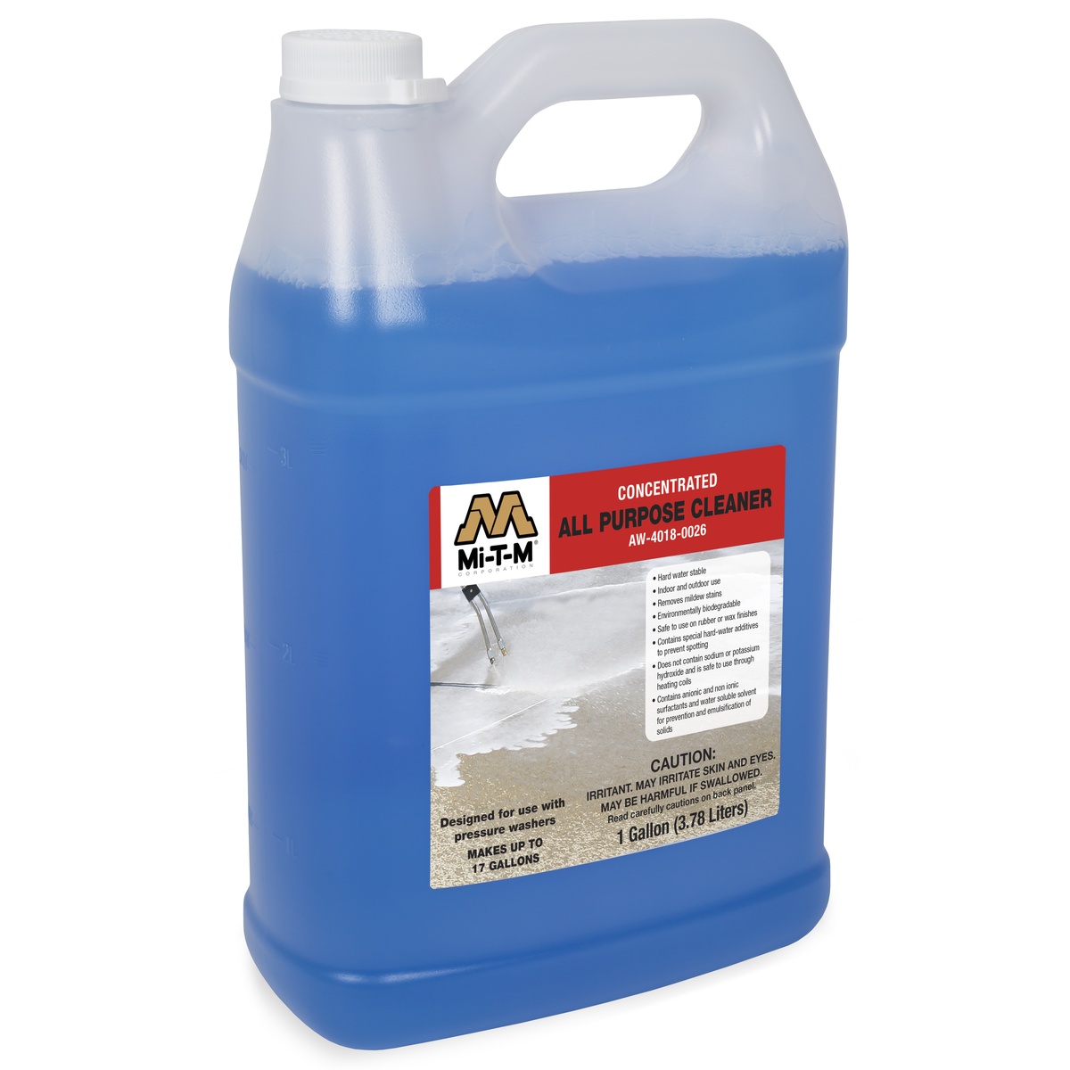 Mi-T-M AW-4018-0026 All Purpose Cleaner one gallon jug for pressure washer cleaning in a shop or jobsite setting