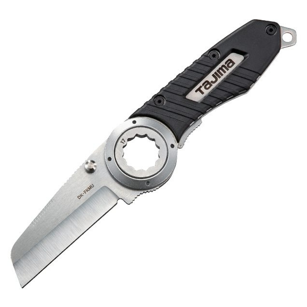 Tajima VARIX Folding Compact Knife opened to show the non-slip handle and folding blade for controlled utility cutting