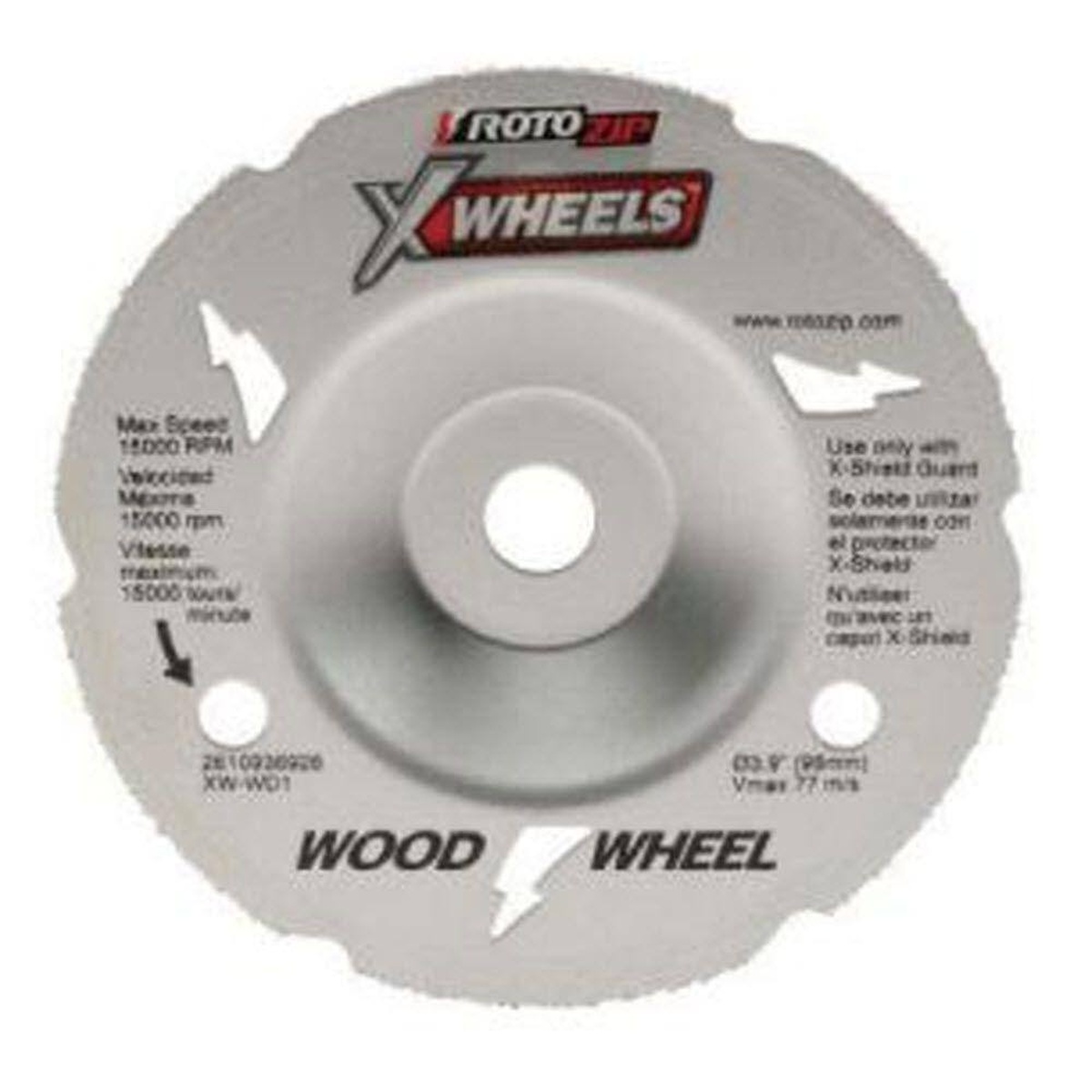 Dremel WD1 wood cutting rotary saw blade shown from the front as a 4 inch wheel accessory for wood cutting and laminate flooring work