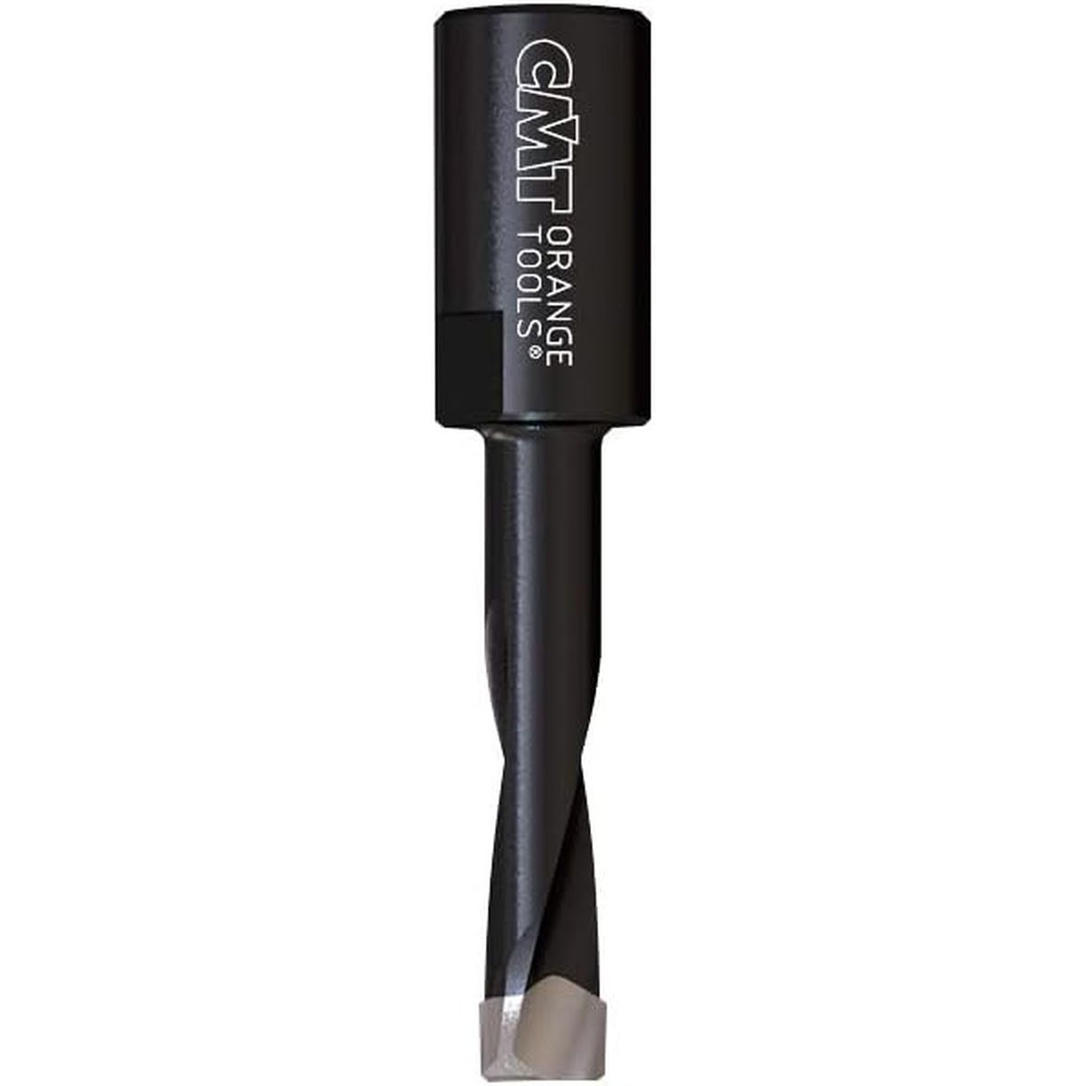 CMT 380.060.11 Solid Carbide Bit for Domino Jointing Machines close-up showing the black coated body, spiral cutting section, and center point for Festool DF500 use