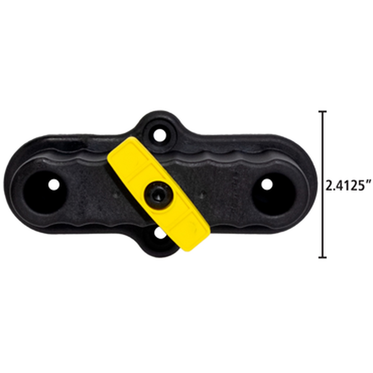 FastCap Level Rack wall-mount level storage rack front view with 2.4125 inch overall width, shown for compact installation in a garage, trailer, or work truck