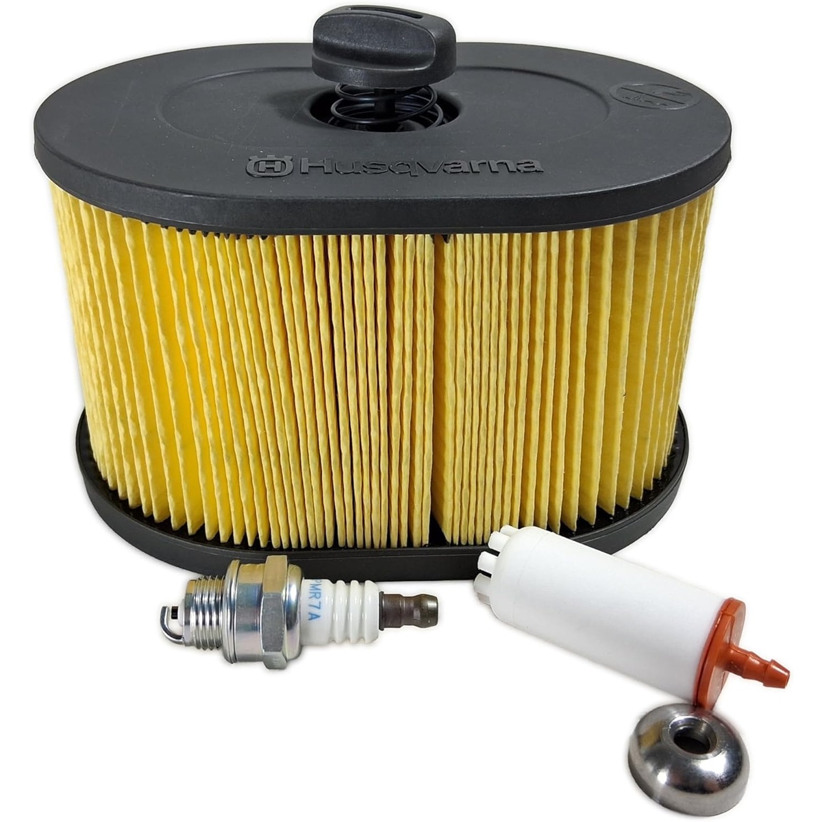 Husqvarna 546903002 Service Kit air filter with spark plug and fuel filter for dusty power cutter service in concrete and masonry work
