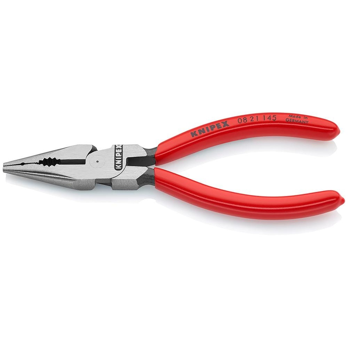 Knipex 08 21 145 SBA Needle Nose Combination Pliers product view showing the compact body and high leverage joint for wire cutting tasks