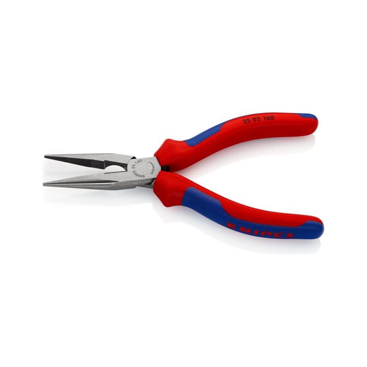 Knipex Cutting Pliers Snipe Nose Side 160 mm open on a clean background showing the forged jaws and cutters