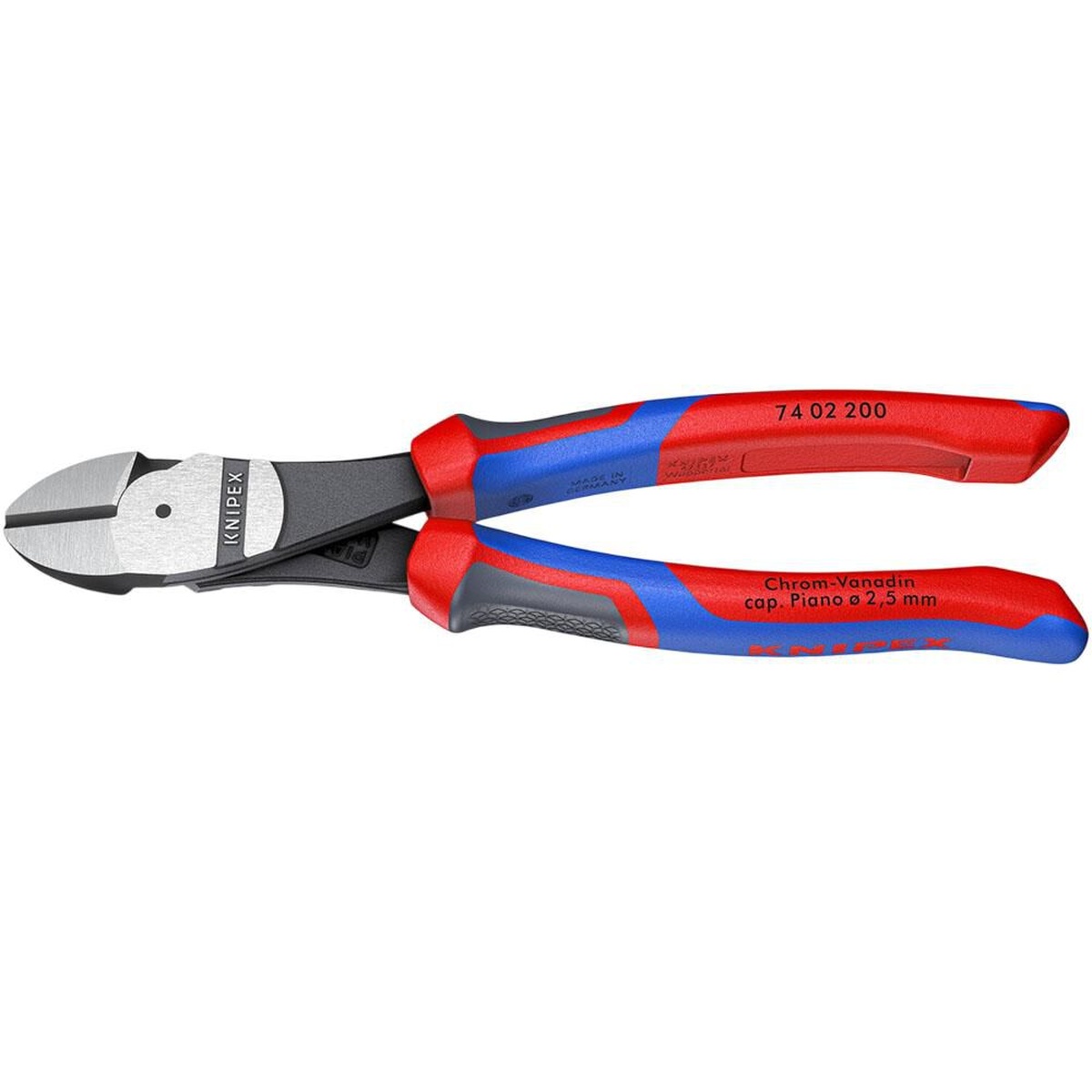 Knipex High Leverage Diagonal Cutter 200mm full product view on a clean background showing compact 200 mm body and ergonomic grips for daily carry