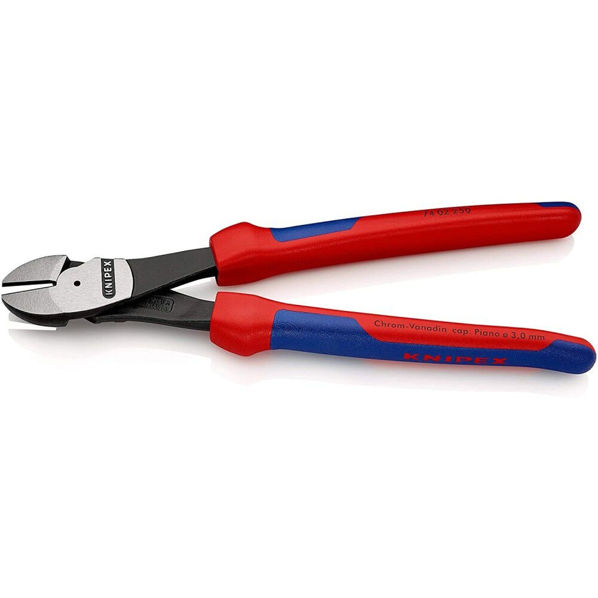 Knipex Diagonal Cutter Multi Component Grip 250mm product view showing ergonomic red and blue comfort handles