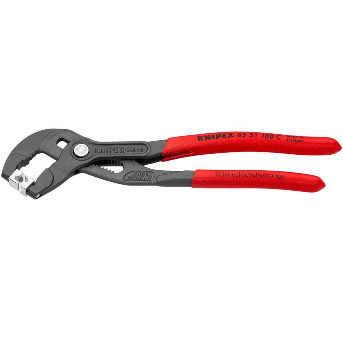 Knipex Hose Clamp Pliers with Plastic Handle 180 mm full product view showing compact 180 mm service pliers design