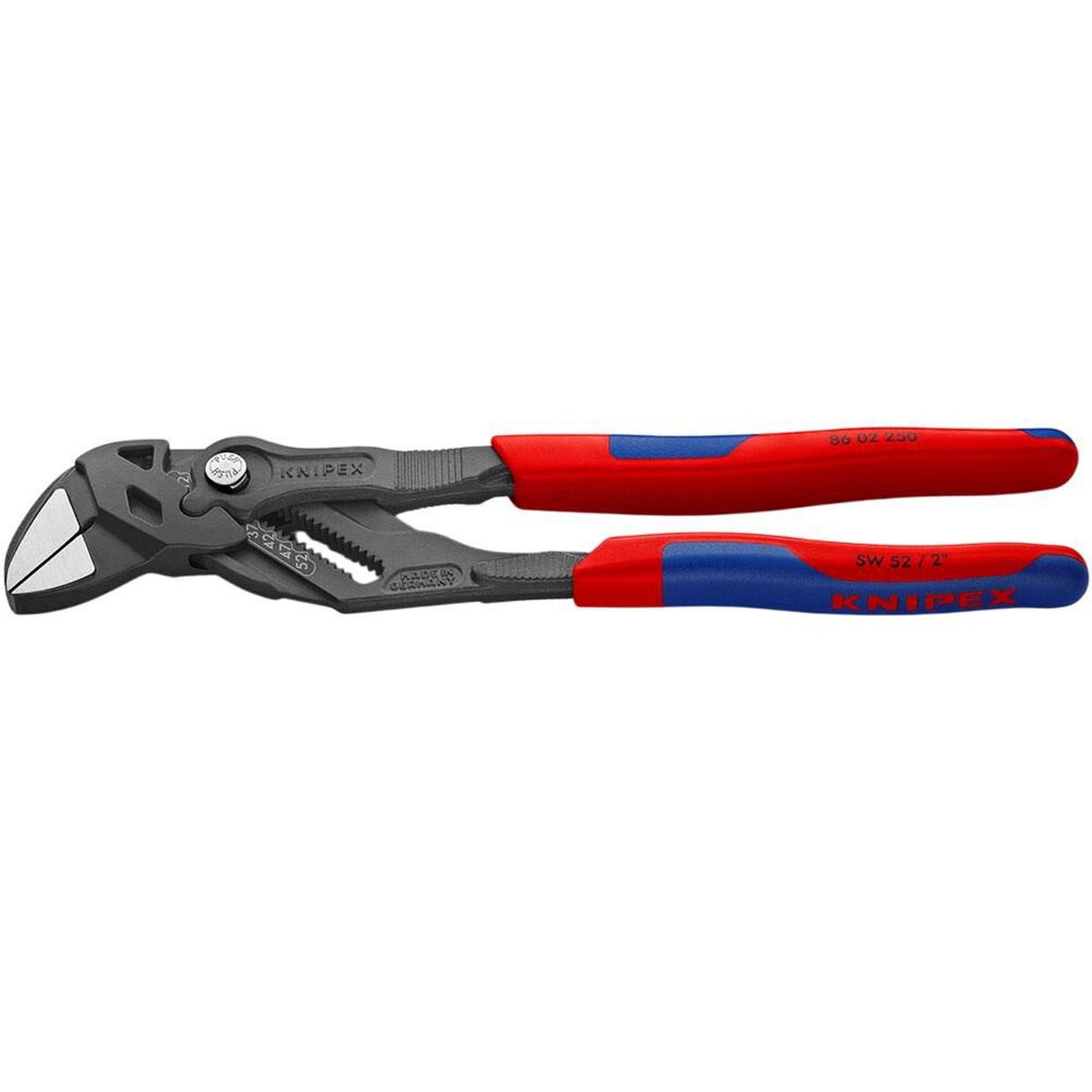Knipex Adjustable Pliers Wrench 250mm product view showing full-length handles and jaw design for gripping and fastening tasks