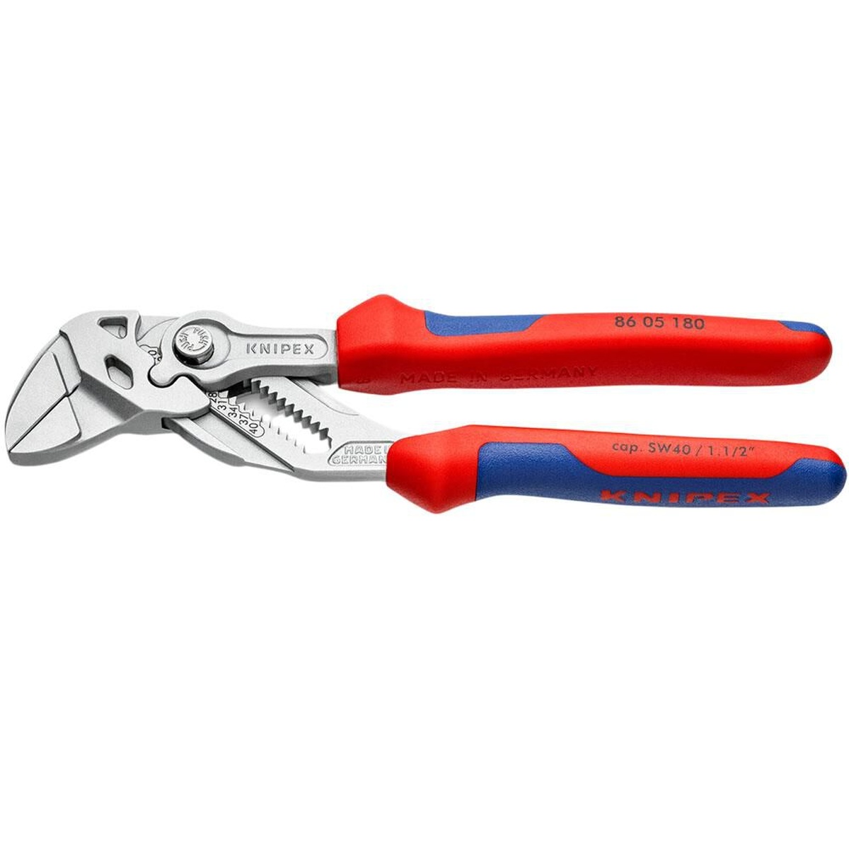 Knipex Chrome Plated Head Pliers Wrench 180mm product view showing compact hand tool size and smooth jaw design on a clean background
