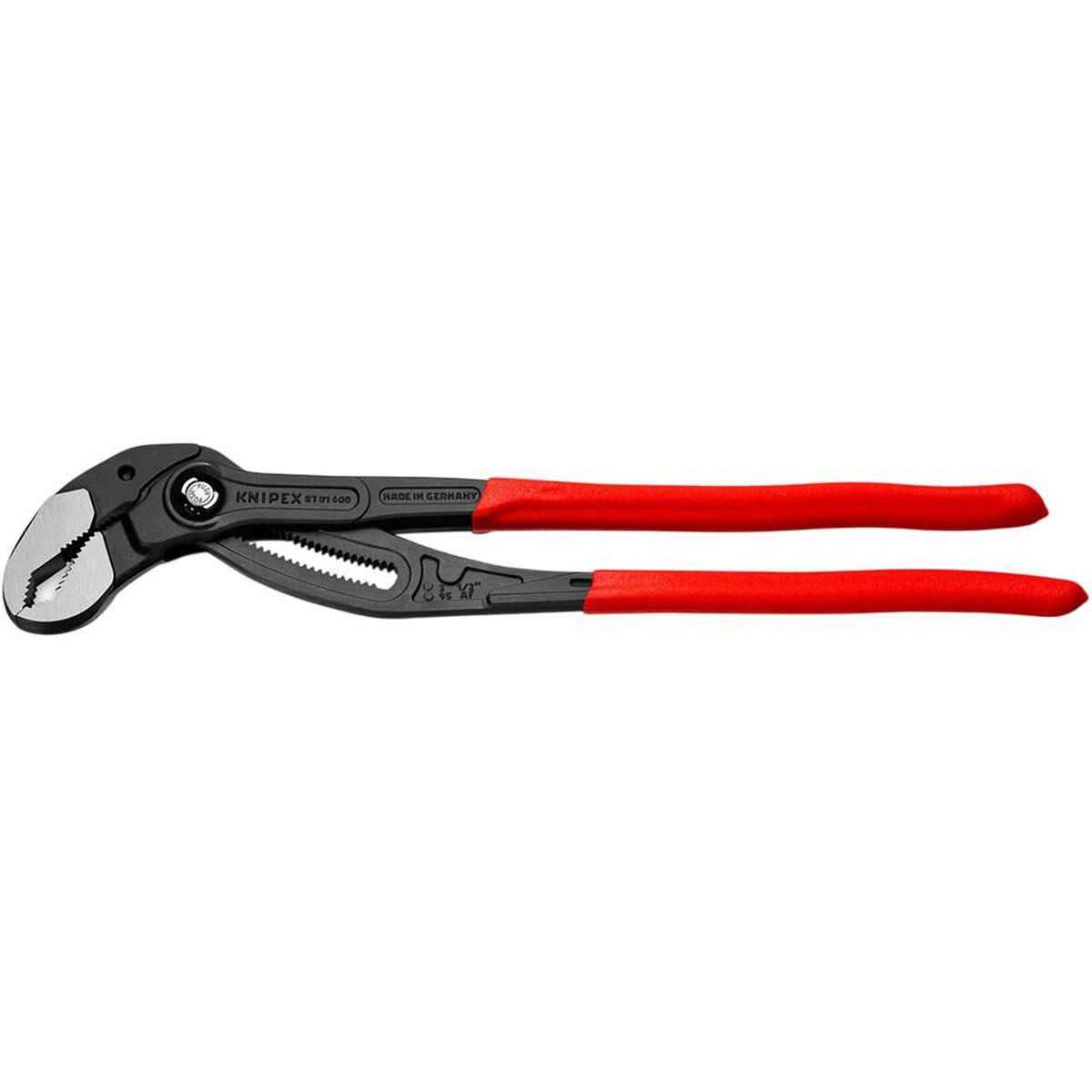 Knipex Cobra XL Water Pump Pliers 400mm full product view with dipped handles for plumbing and maintenance work