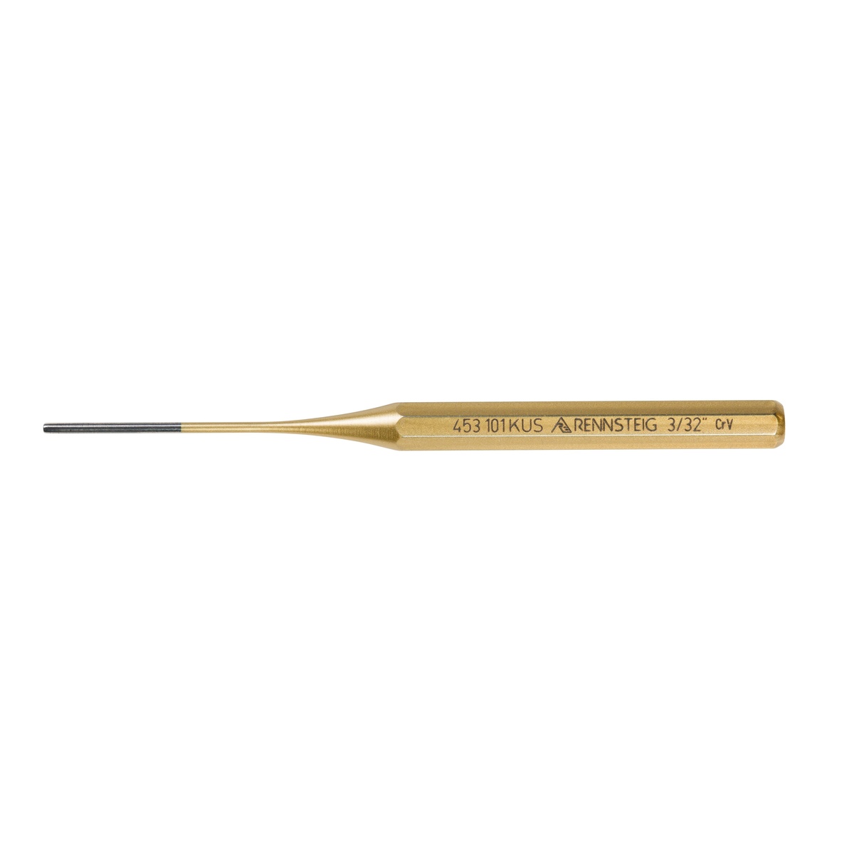 Knipex 9R 453 101 KUS 3/32 in. x 6 in. Pin Punch shown in full profile with polished tip for driving small pins in shop and repair work