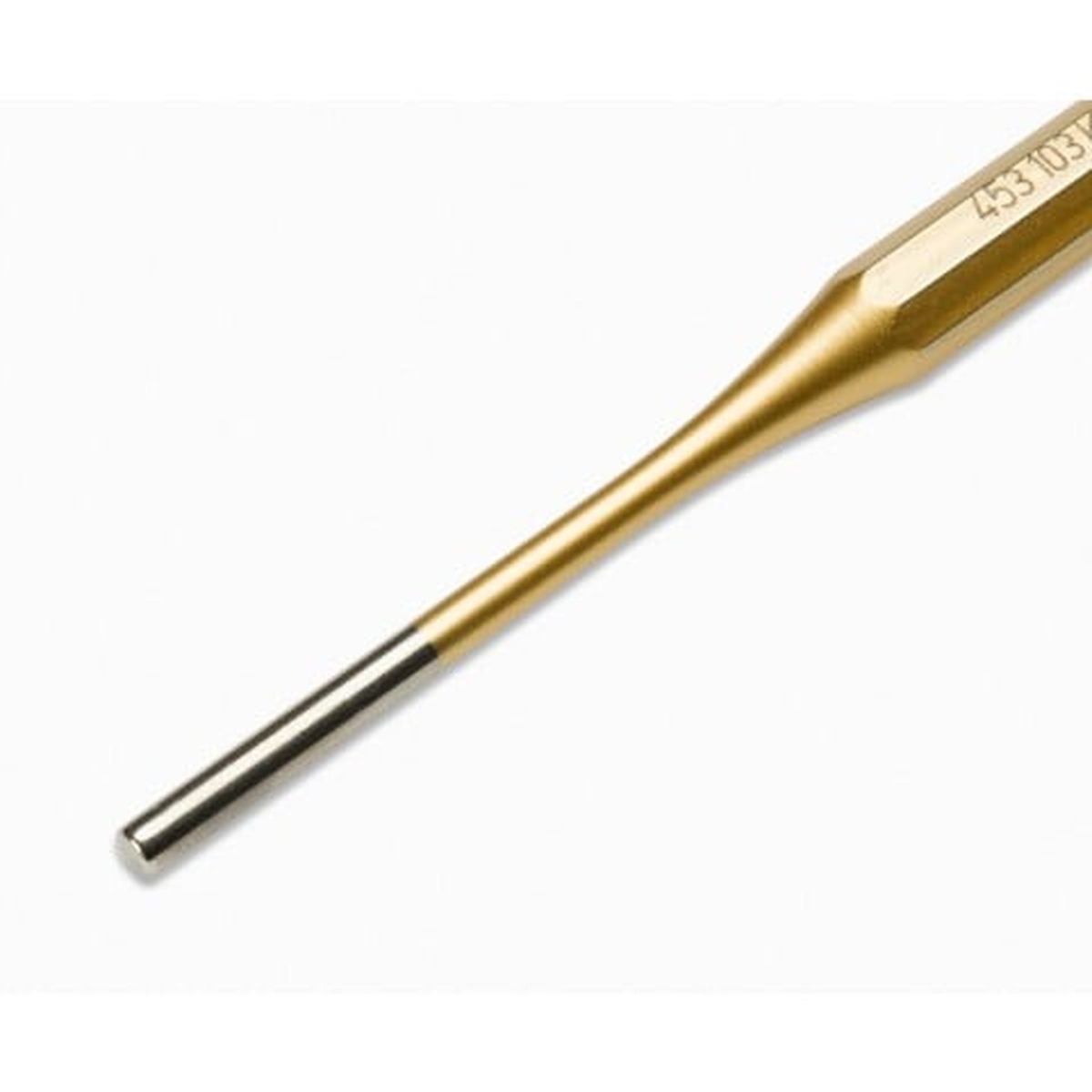 close-up of the Knipex 9R 453 103 KUS 11/64 x 6 inch pin punch tip showing the polished working end for precise pin driving in repair and assembly tasks