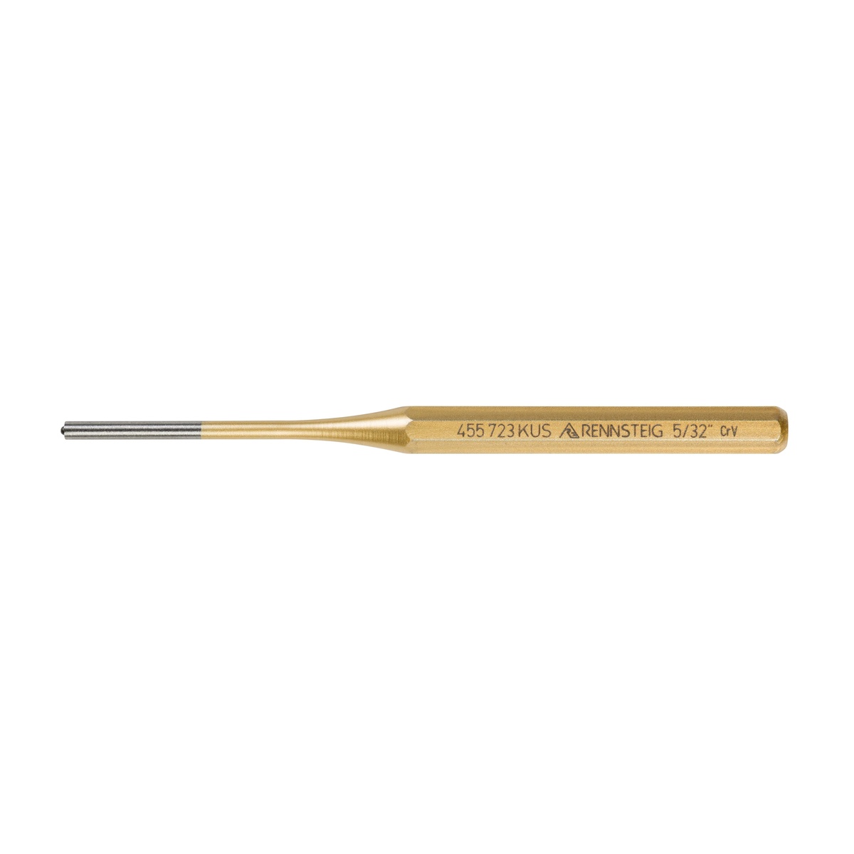 Knipex 9R 455 723 KUS Roll Pin Punch shown in side profile on a plain background, highlighting the 5/32 inch tip and 6 inch body for roll pin removal work in a shop or mechanical repair setting