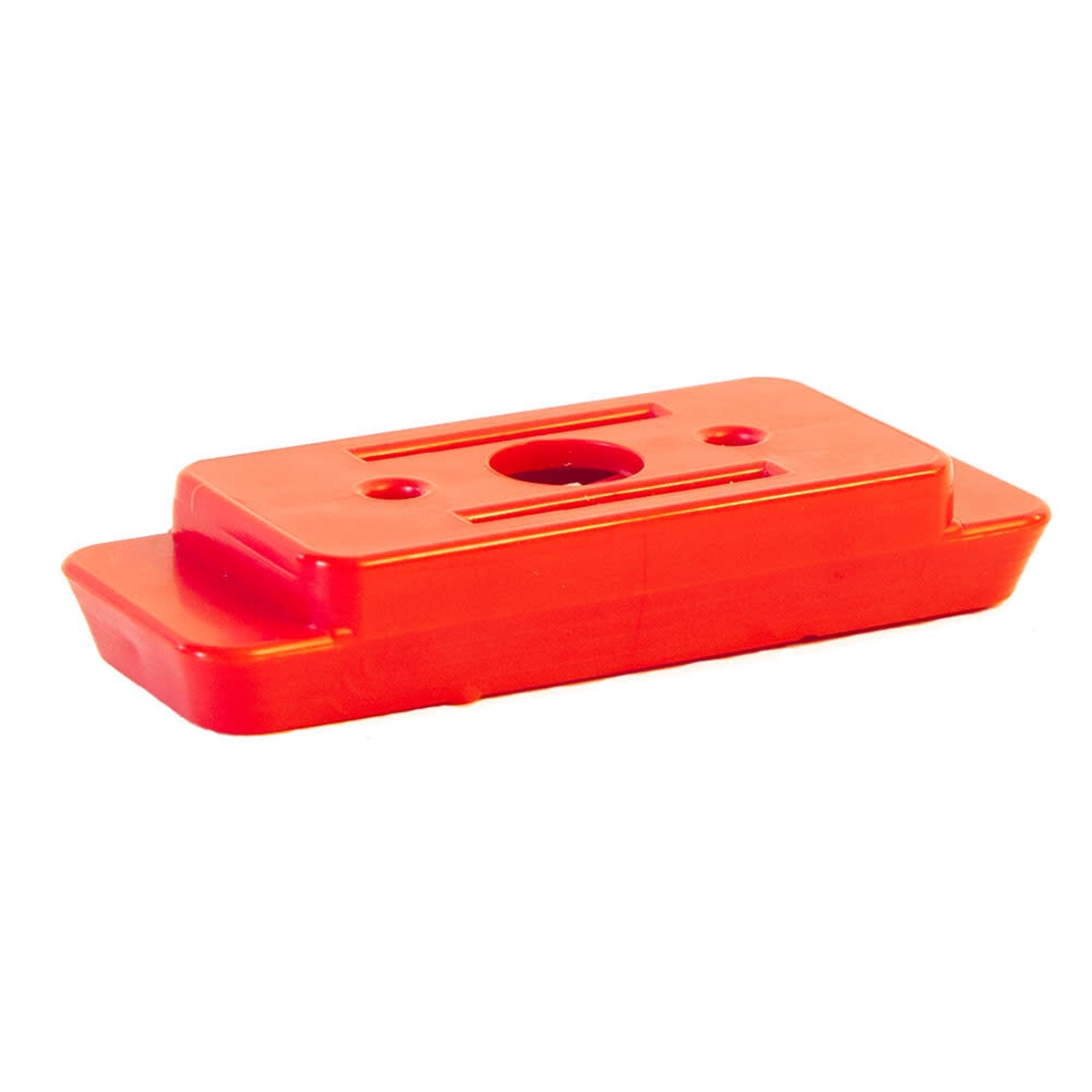 StealthMounts Milwaukee PACKOUT Feet Red 8-Pack close-up showing the molded ABS accessory foot used for PACKOUT mounting