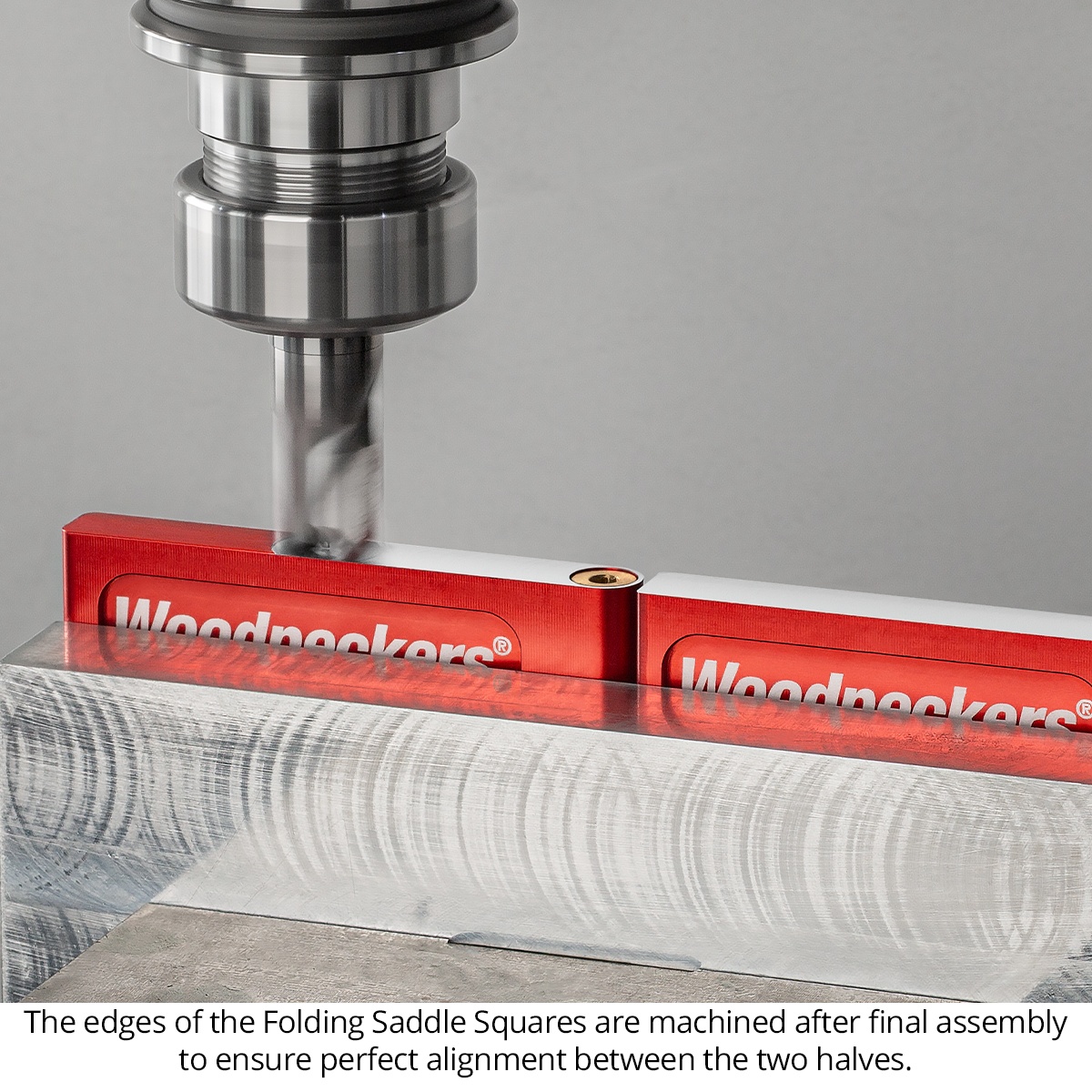 Woodpeckers Folding Saddle Squares with both edges machined after assembly for alignment in a precision metalworking setup