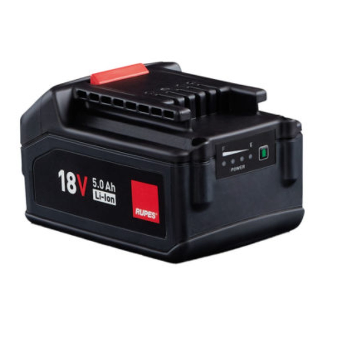 Rupes 9HB185LT Rechargeable Li-ion Power Pack 18V, 5A battery pack for BigFoot iBRID polishing tools in a shop detailing setup