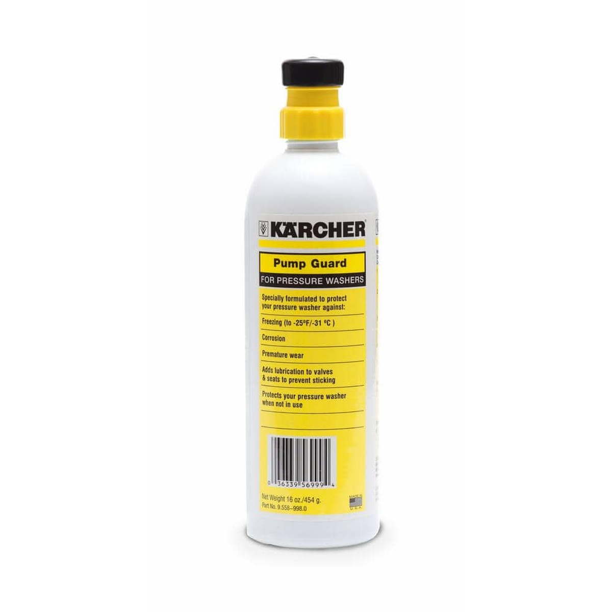 Karcher 16 oz. Pump Guard anti-freeze protection and lubrication formula bottle for electric and gas pressure washer pump maintenance