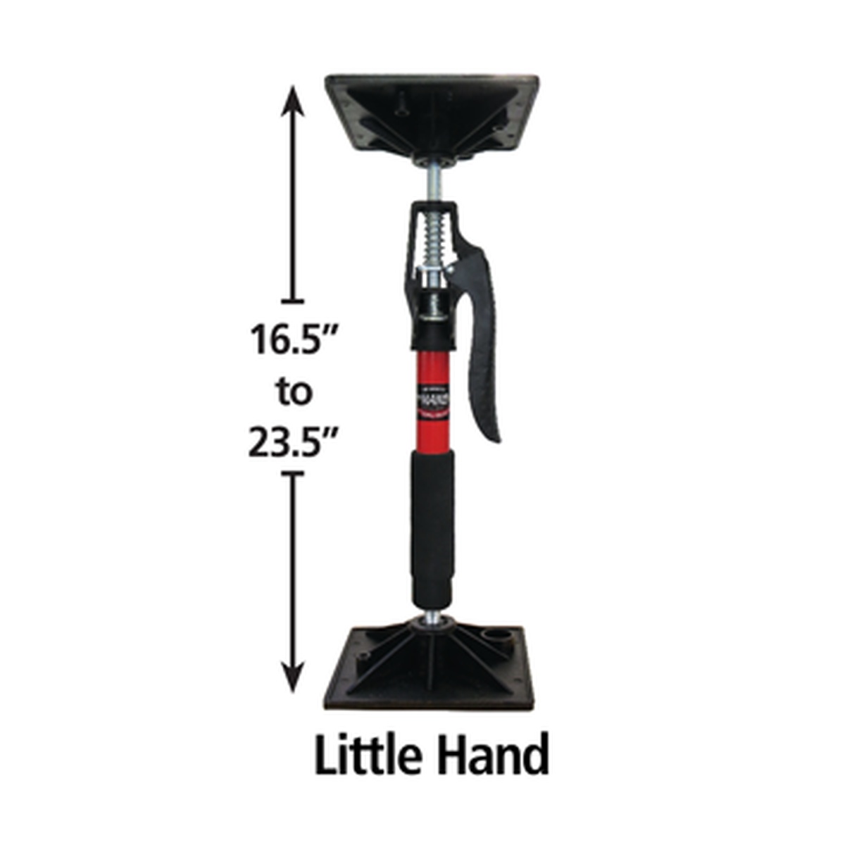 FastCap Little Hand 3rd Hand Support System compact support pole extended for upper cabinet installation in a tight residential workspace
