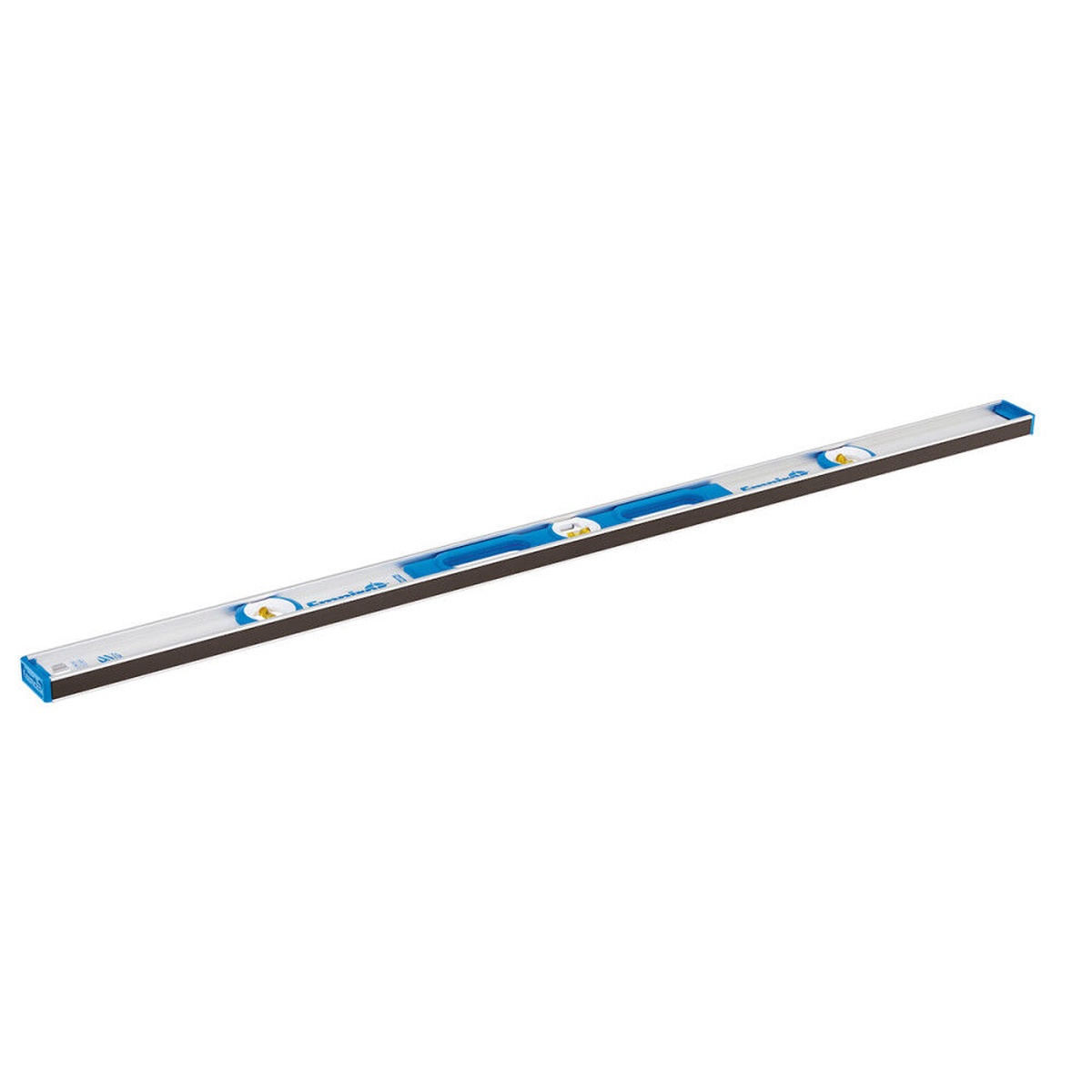 Empire 500M.48 48 in. Magnetic I-Beam Level angled to show magnetic edge and aluminum I-beam frame for steel stud, door frame, and pipe alignment work