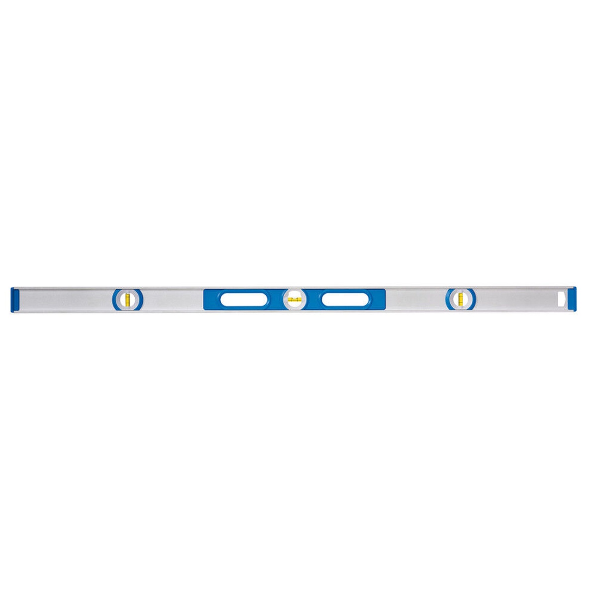 Empire 500M.48 48 in. Magnetic I-Beam Level showing endcaps, vial positions, and long aluminum frame for repeated construction and remodeling use