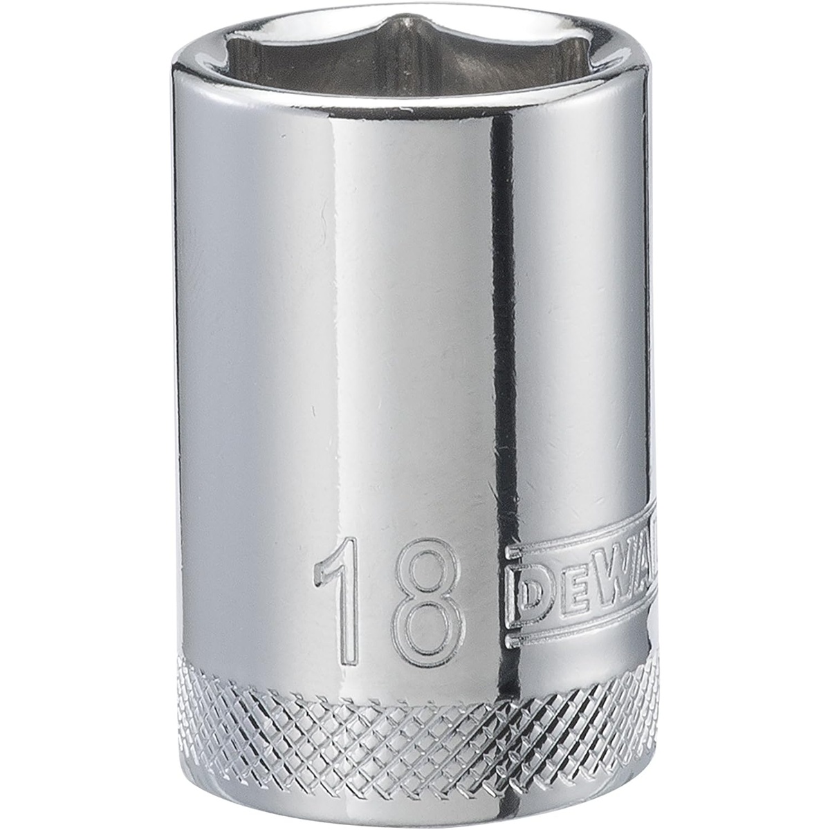 DeWalt DWMT86518OSP 6 Point 1/2 in. Drive Socket 18 mm chrome hand socket for turning 18 mm metric fasteners in automotive and shop work