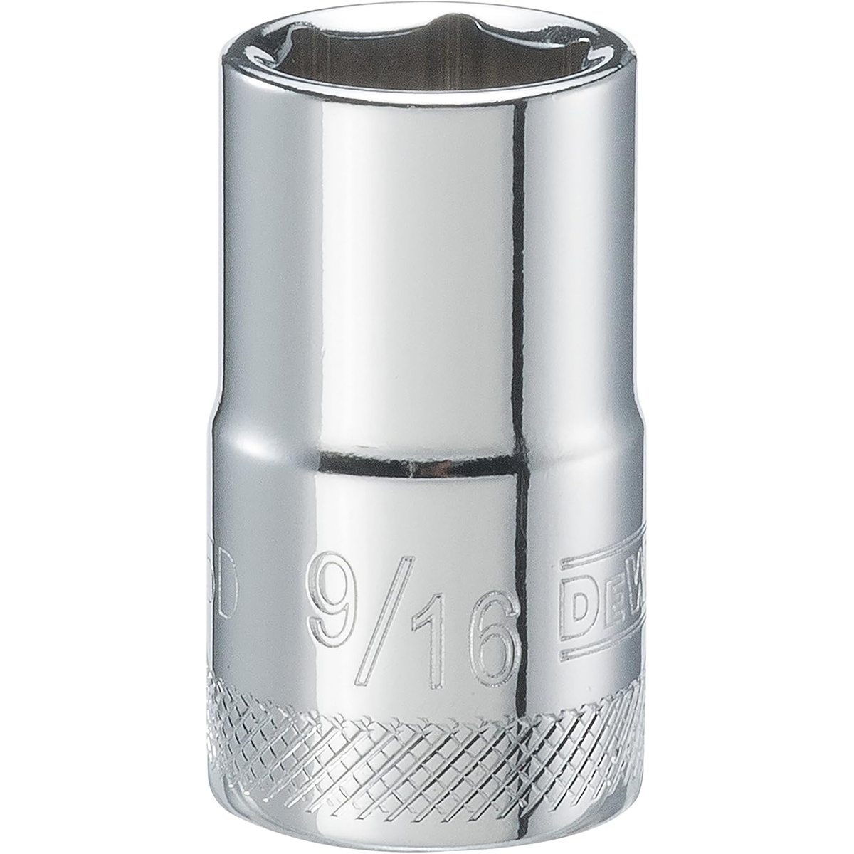 DEWALT DWMT86445OSP 6 Point 1/2 in. Drive Socket 9/16 in. SAE standard socket with hard-stamped markings and knurled control ring for automotive and mechanical fastening work