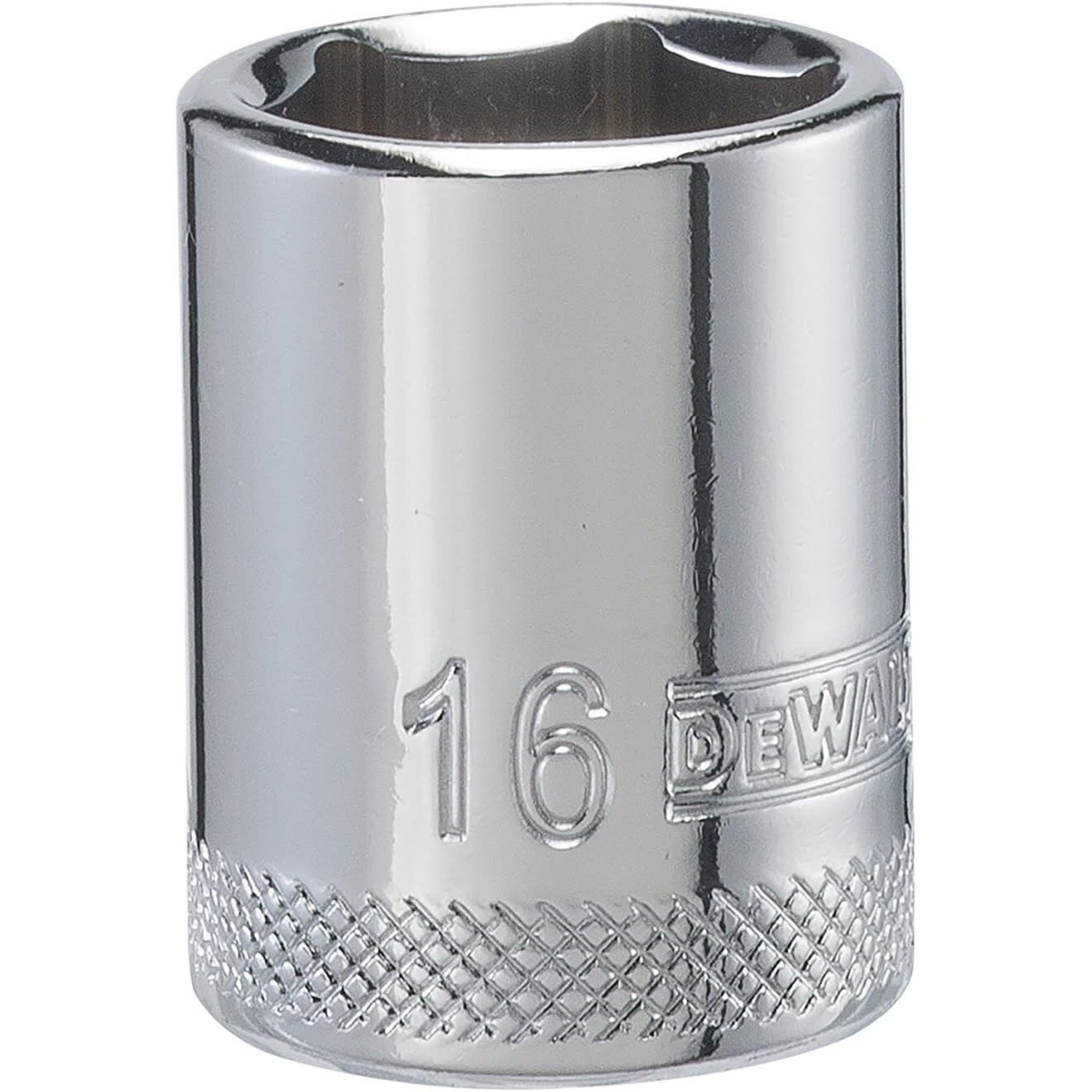 DeWalt DWMT86311OSP 16 mm 3/8 Inch Drive 6-Point Metric Socket with hard stamped size marking and knurled control ring for shop and mechanical fastening work