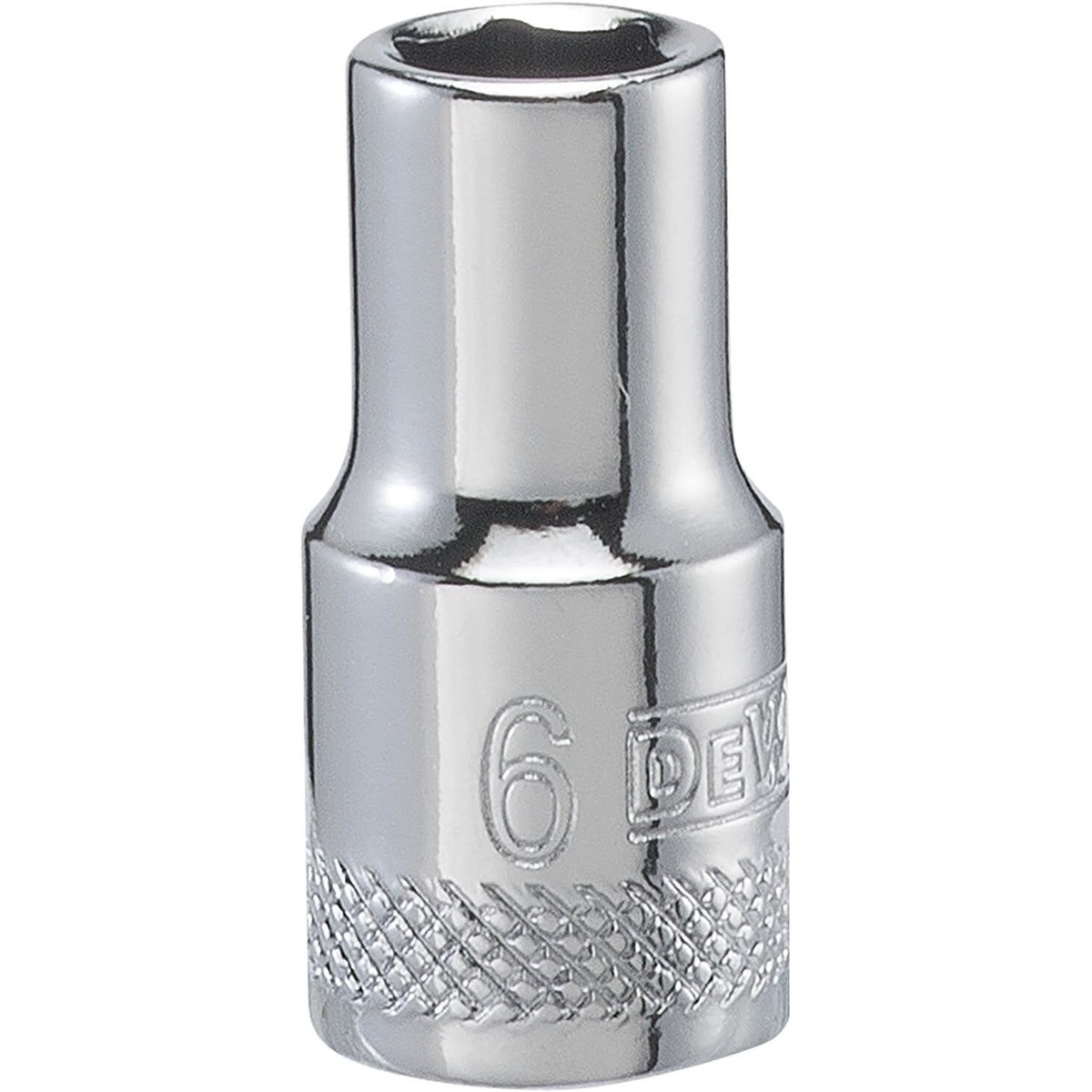DEWALT DWMT86103OSP 6 mm 1/4 in drive 6-point metric deep socket for small fastener service and repair work on recessed nuts and longer studs